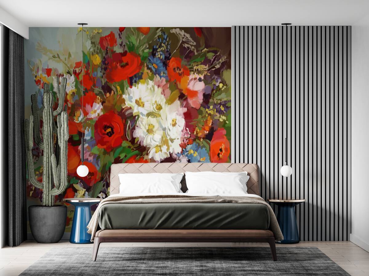 Papier peint composition des fleurs récoltées dans les prairies d'été