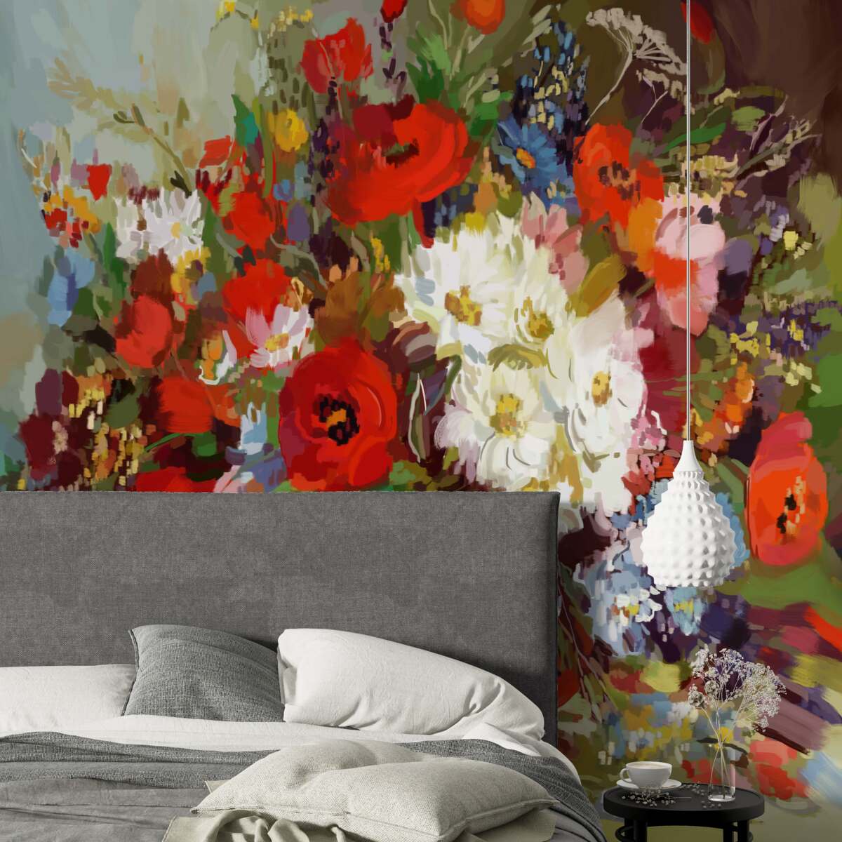 Papier peint composition des fleurs récoltées dans les prairies d'été