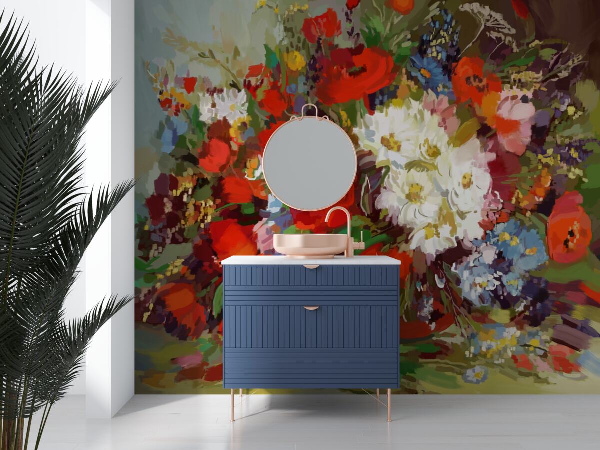 Papier peint composition des fleurs récoltées dans les prairies d'été