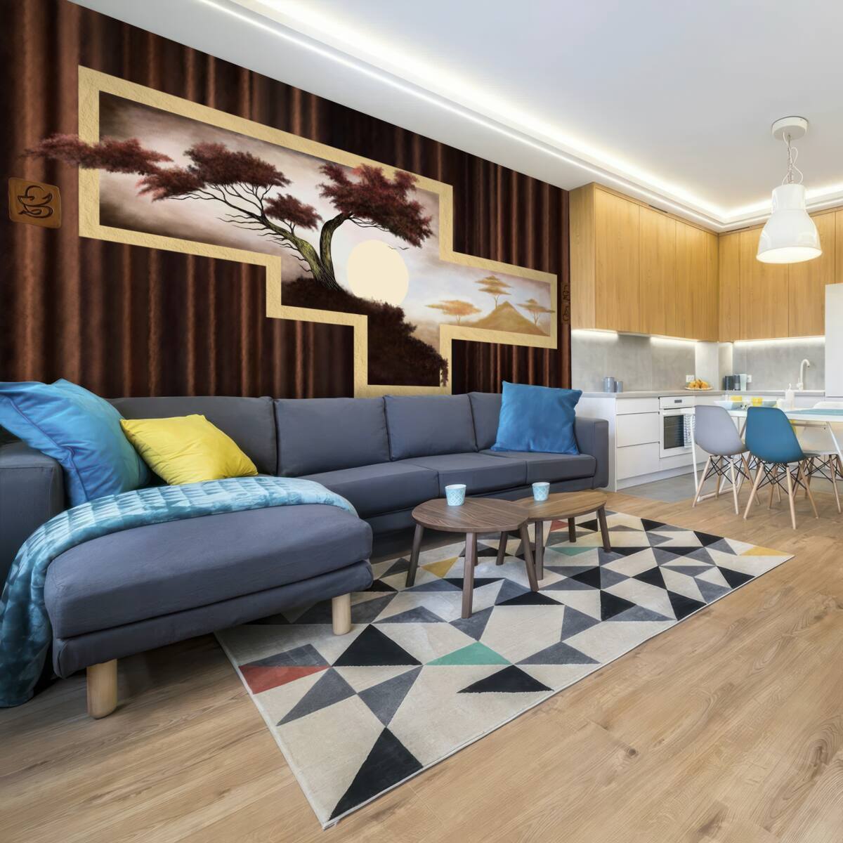 Papier peint lever de soleil sur un vieux bonsaï