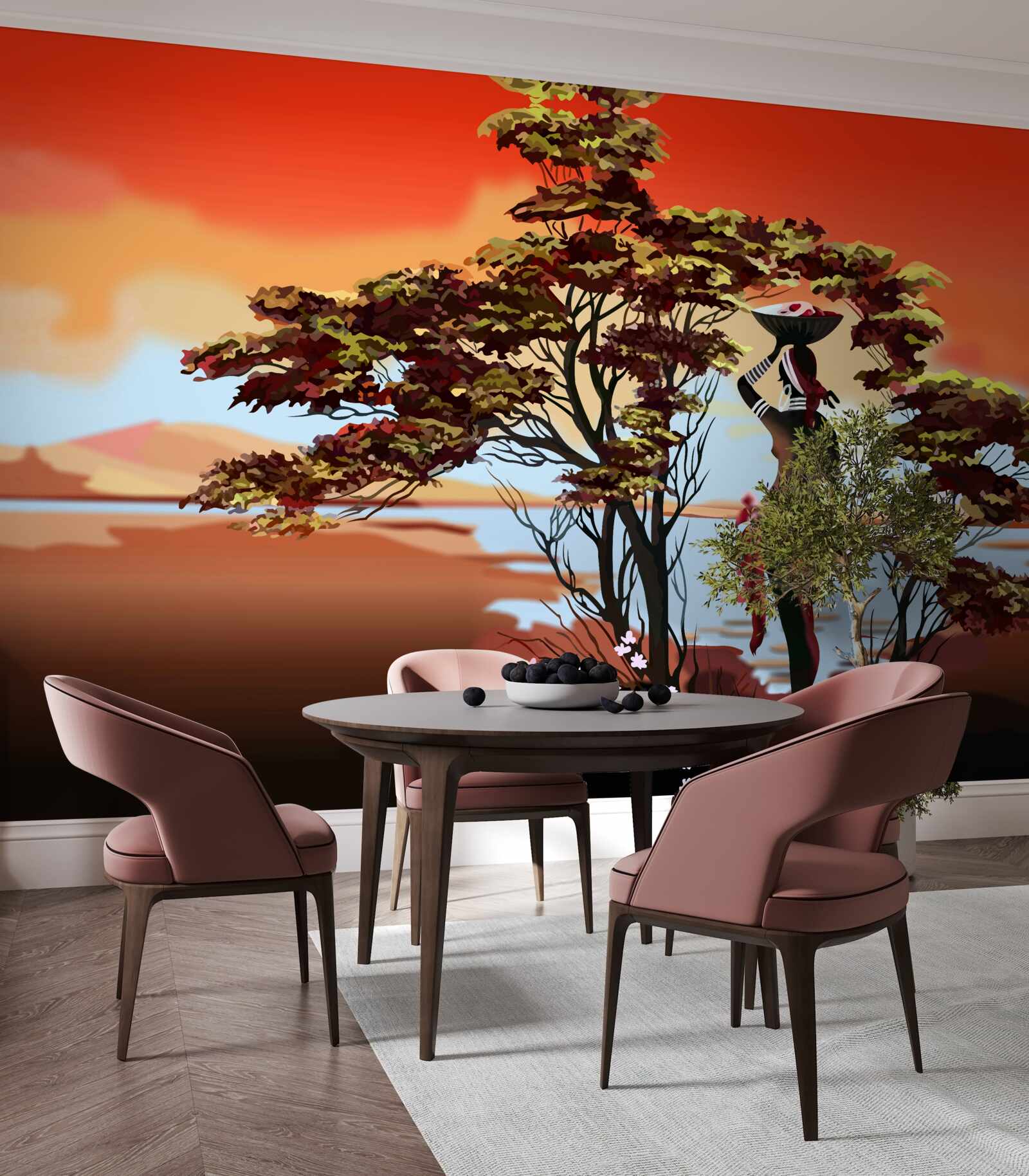 Papier peint femme dans une oasis en afrique