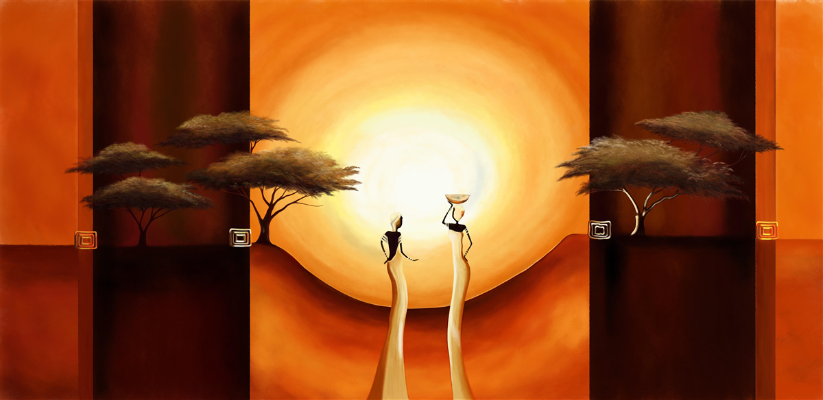 Papier peint coucher de soleil en afrique