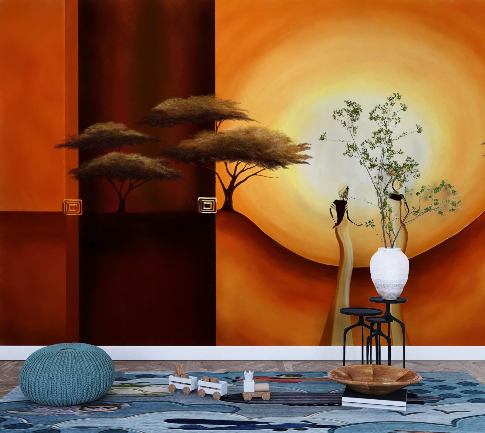 Papier peint coucher de soleil en afrique