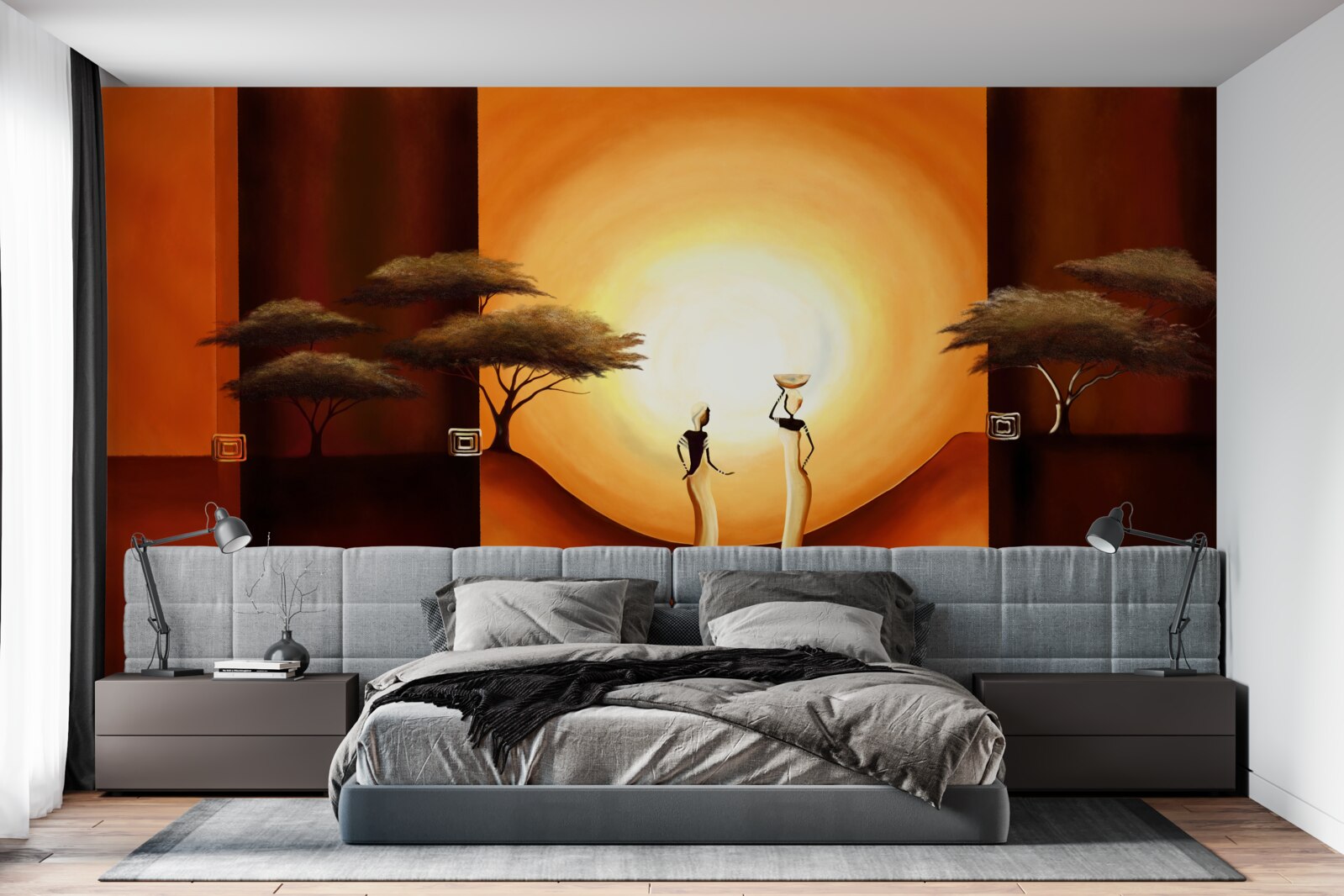 Papier peint coucher de soleil en afrique