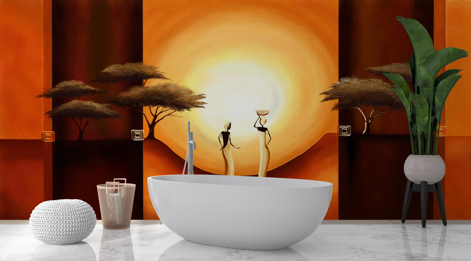 Papier peint coucher de soleil en afrique