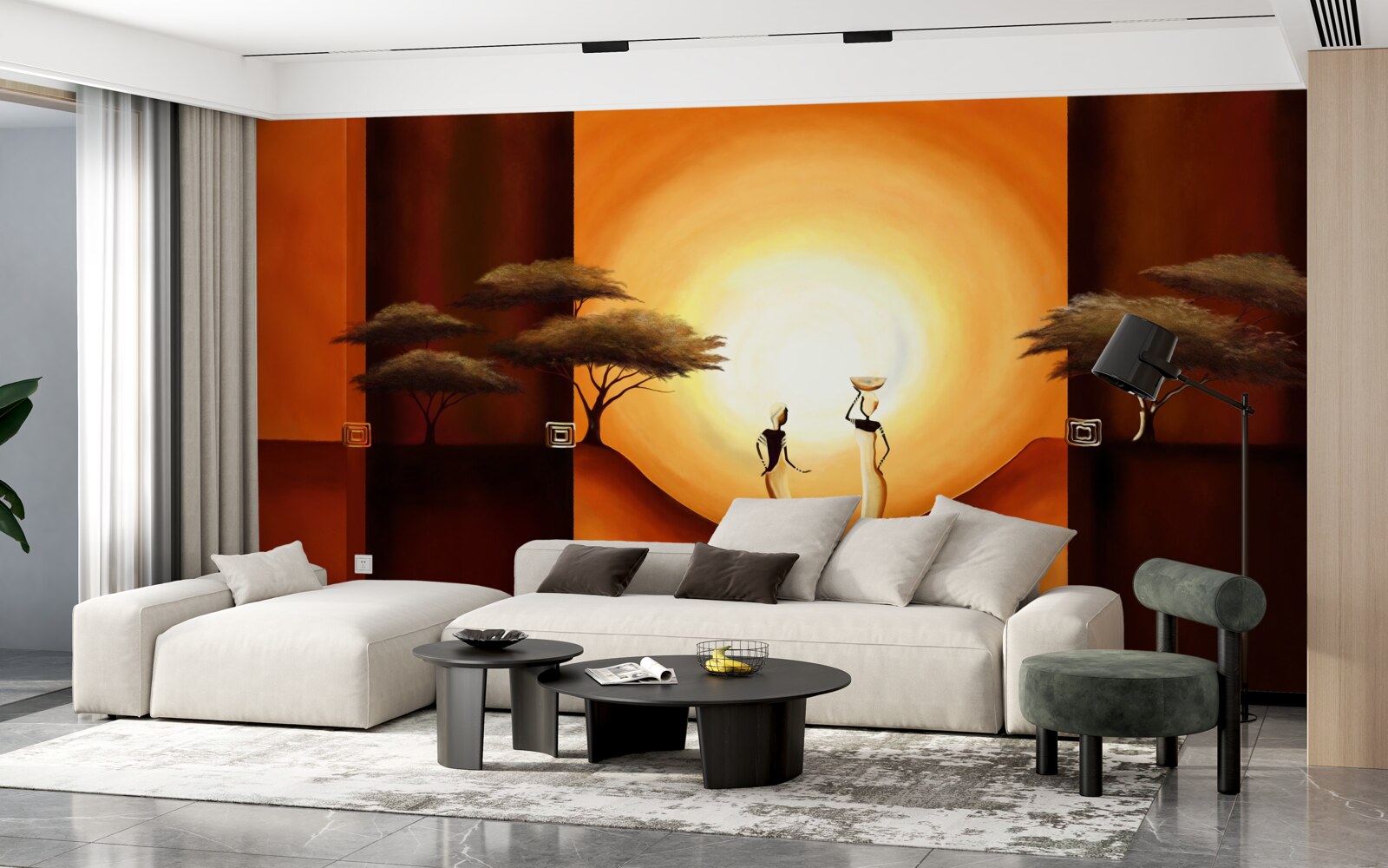 Papier peint coucher de soleil en afrique