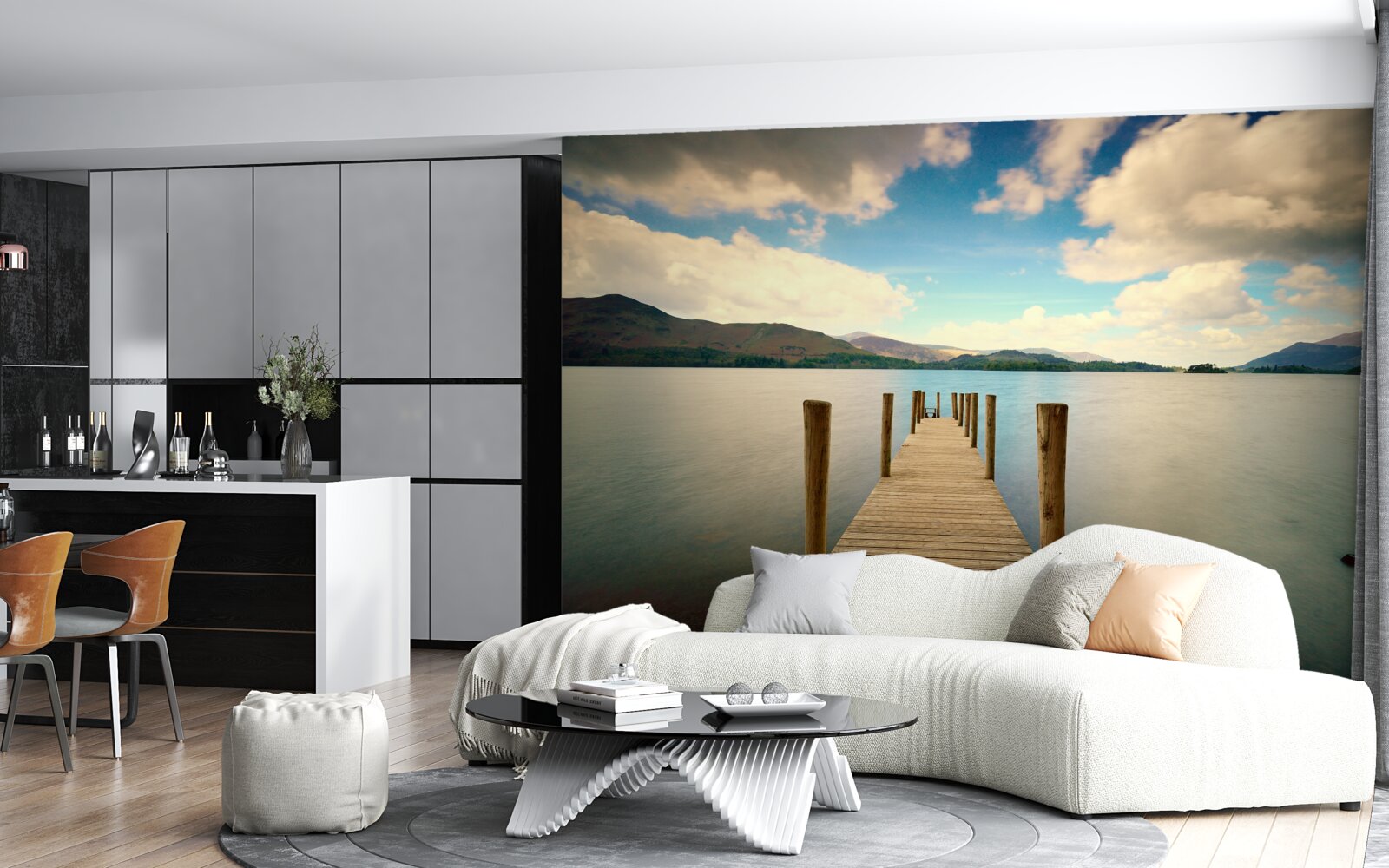 Papier peint jetée en bois sur la côte