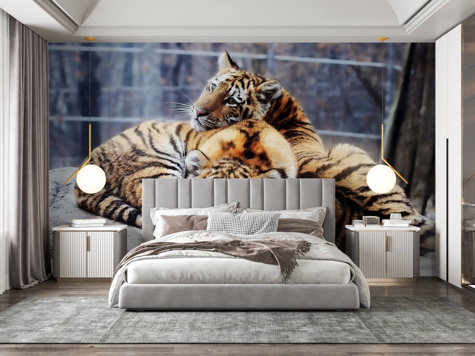 Papier peint Les tigres endormis ont de la beauté