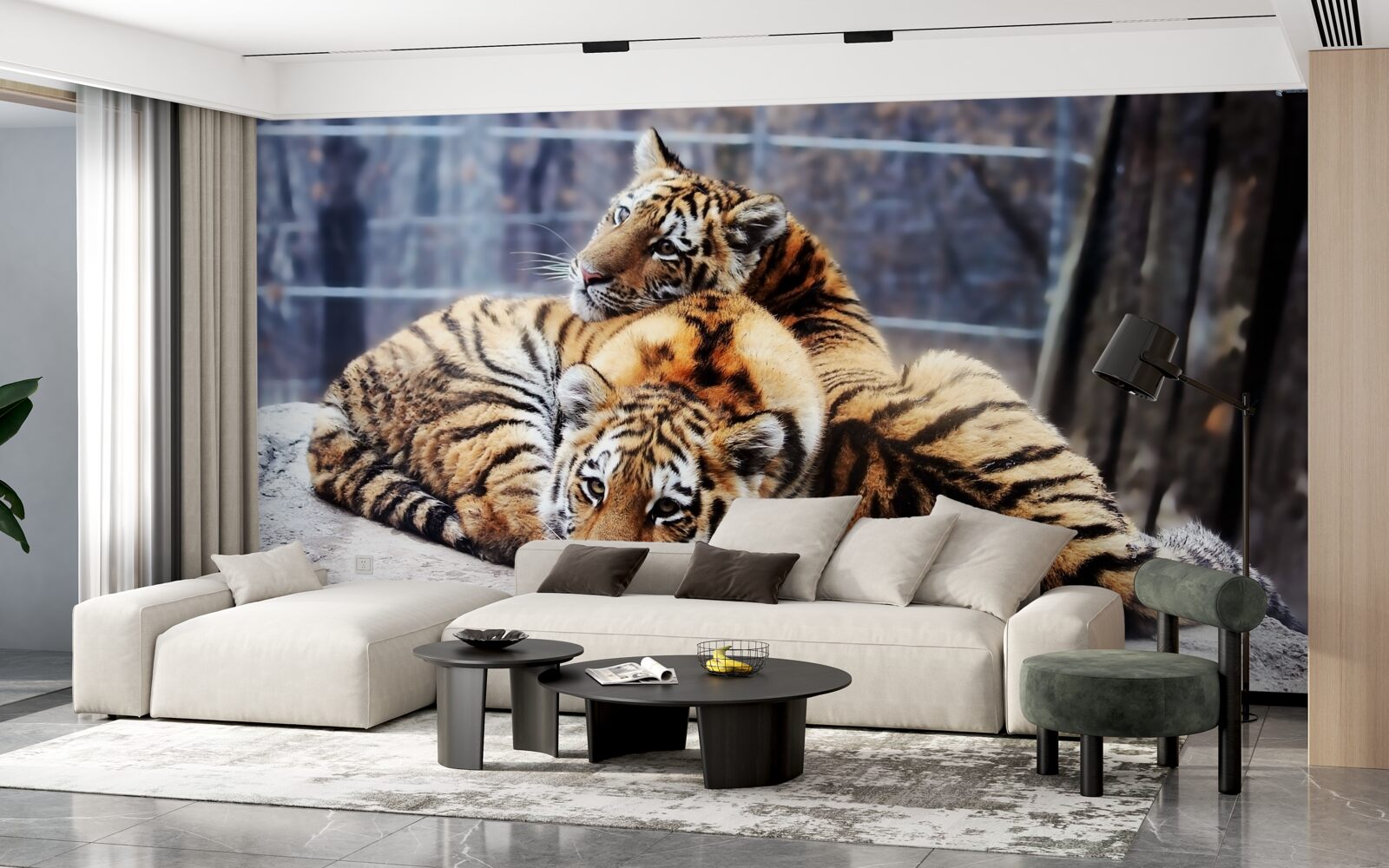 Papier peint Les tigres endormis ont de la beauté