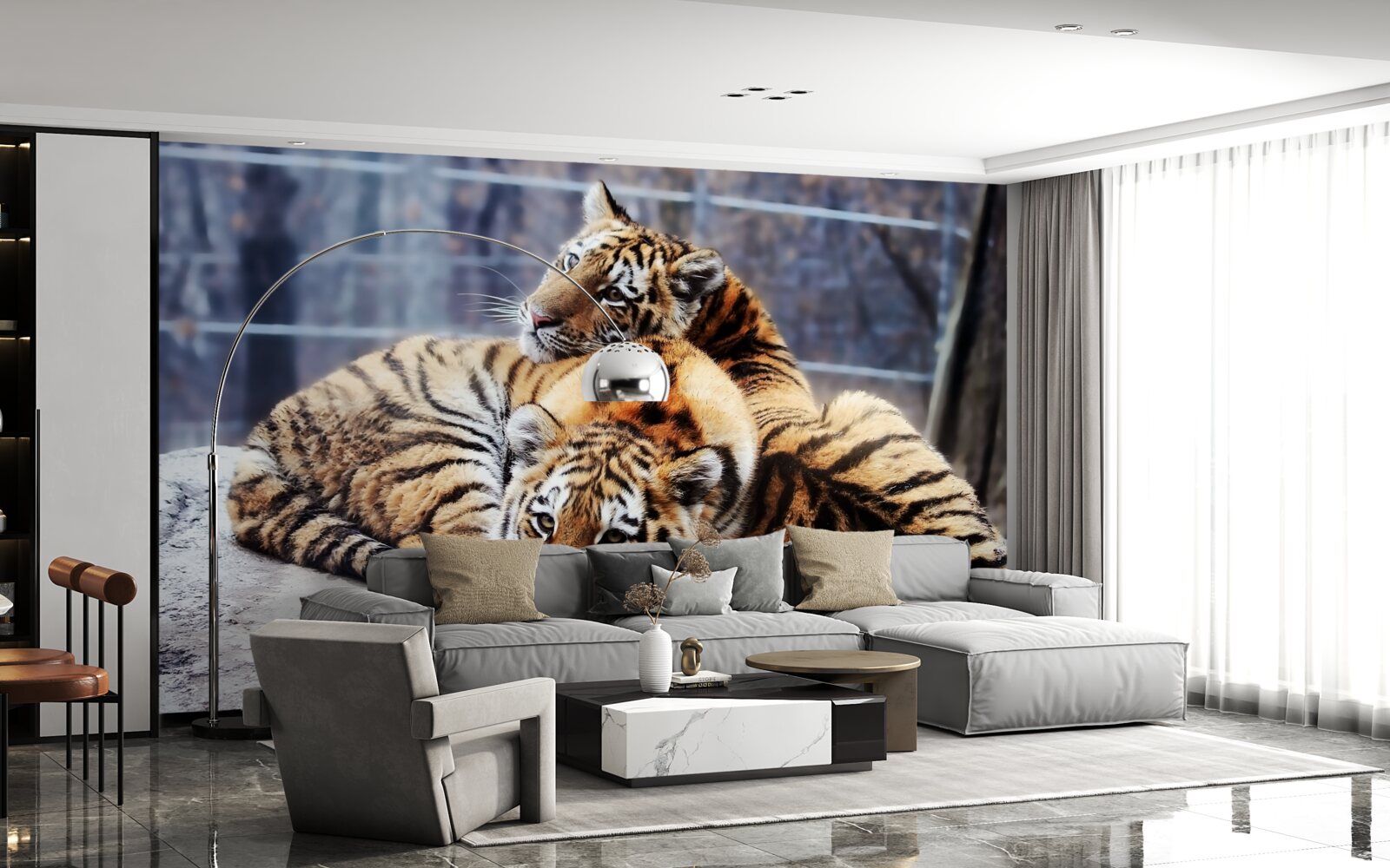 Papier peint Les tigres endormis ont de la beauté