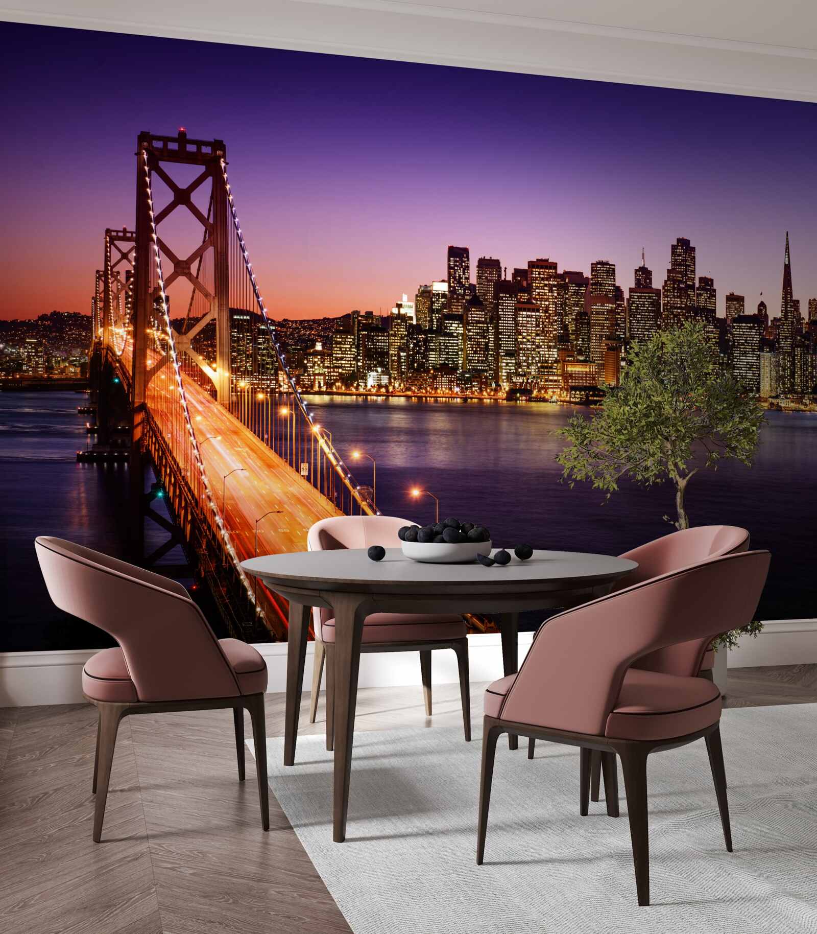 Papier peint les lumières nocturnes du pont de san francisco