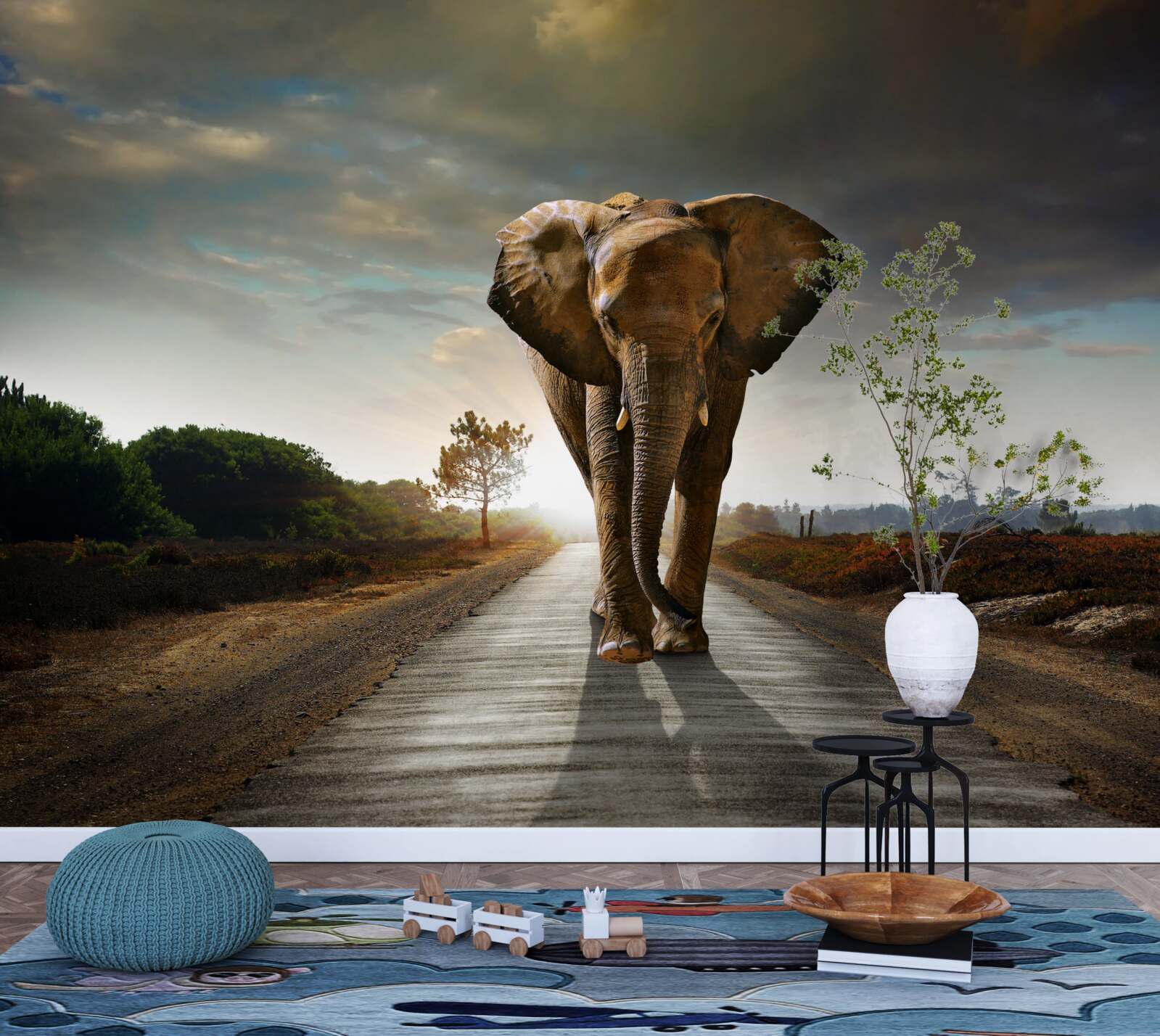 Papier peint le voyage de l'elephant continue