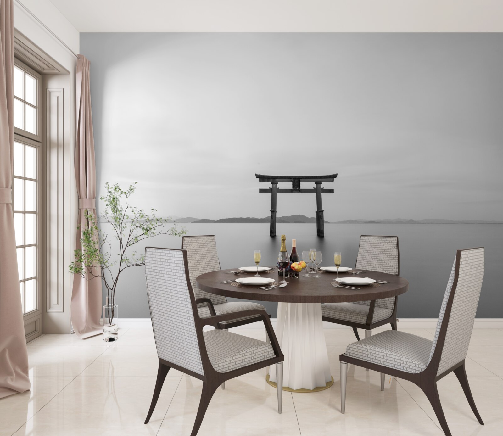 Papier peint tori gate dans l'océan