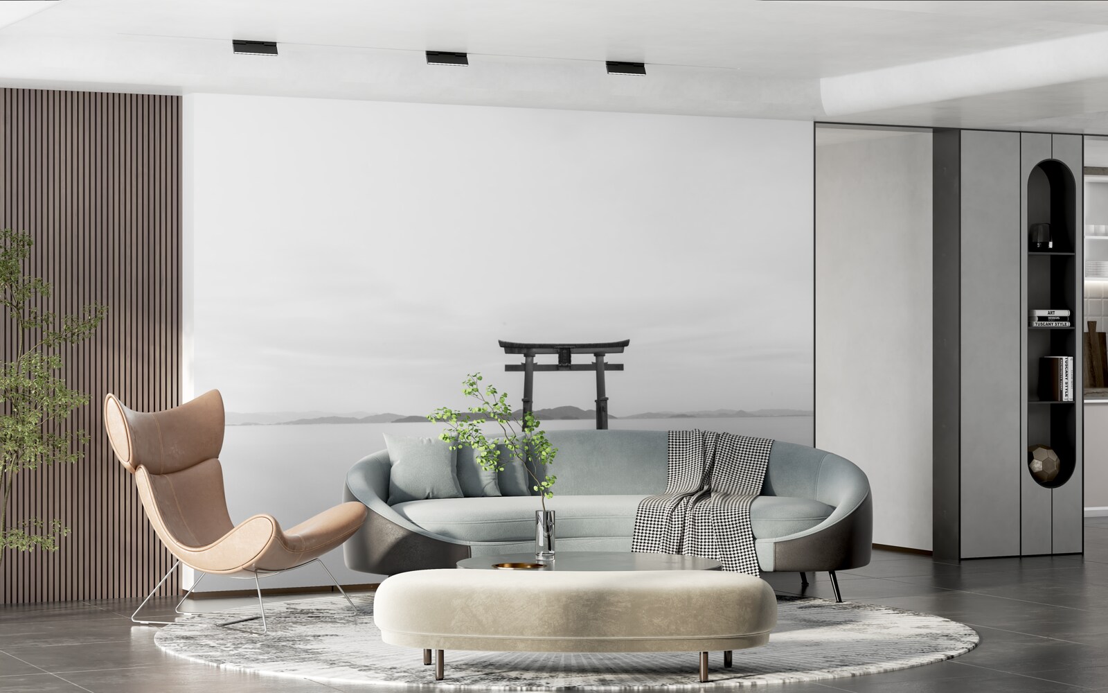 Papier peint tori gate dans l'océan