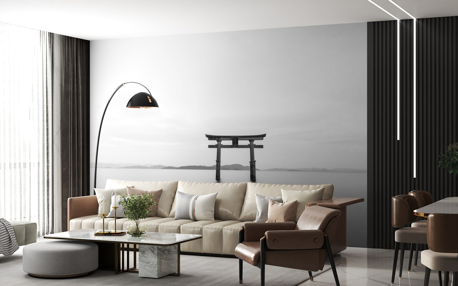 Papier peint tori gate dans l'océan