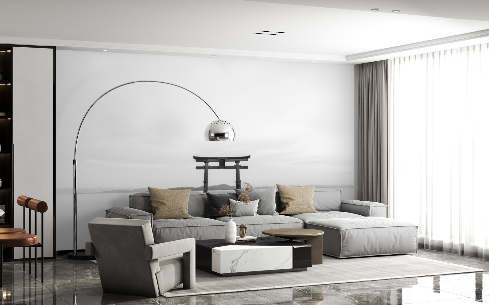 Papier peint tori gate dans l'océan