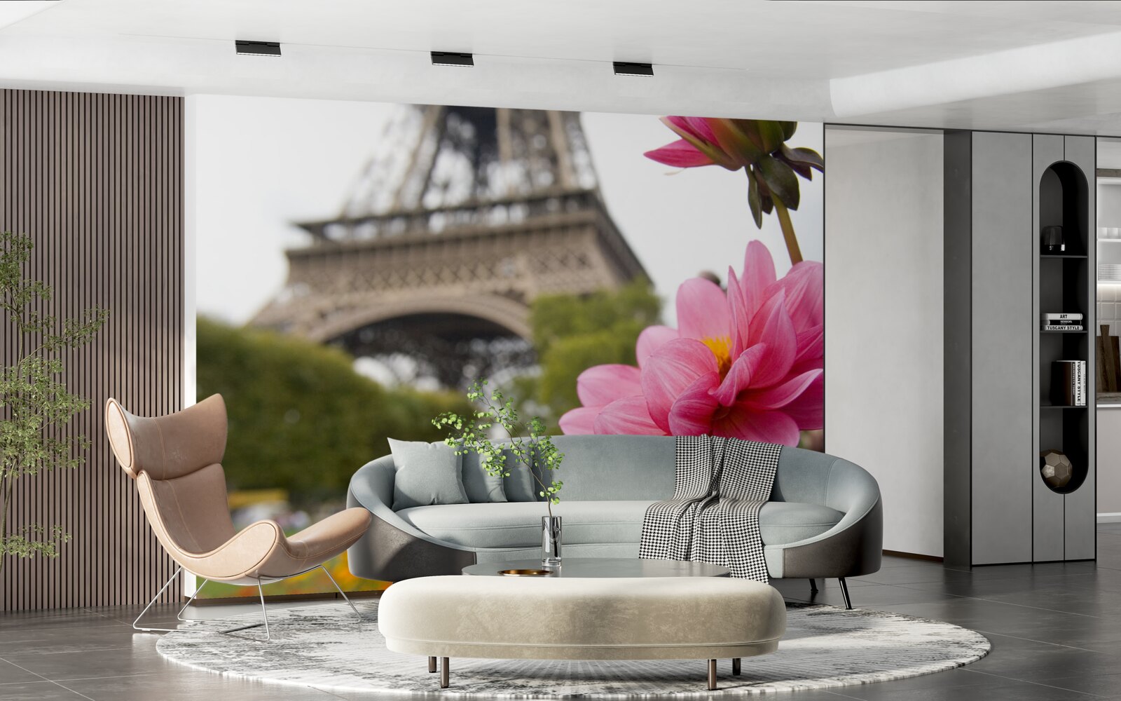 Papier peint des fleurs éblouissantes et luxuriantes dans la capitale française