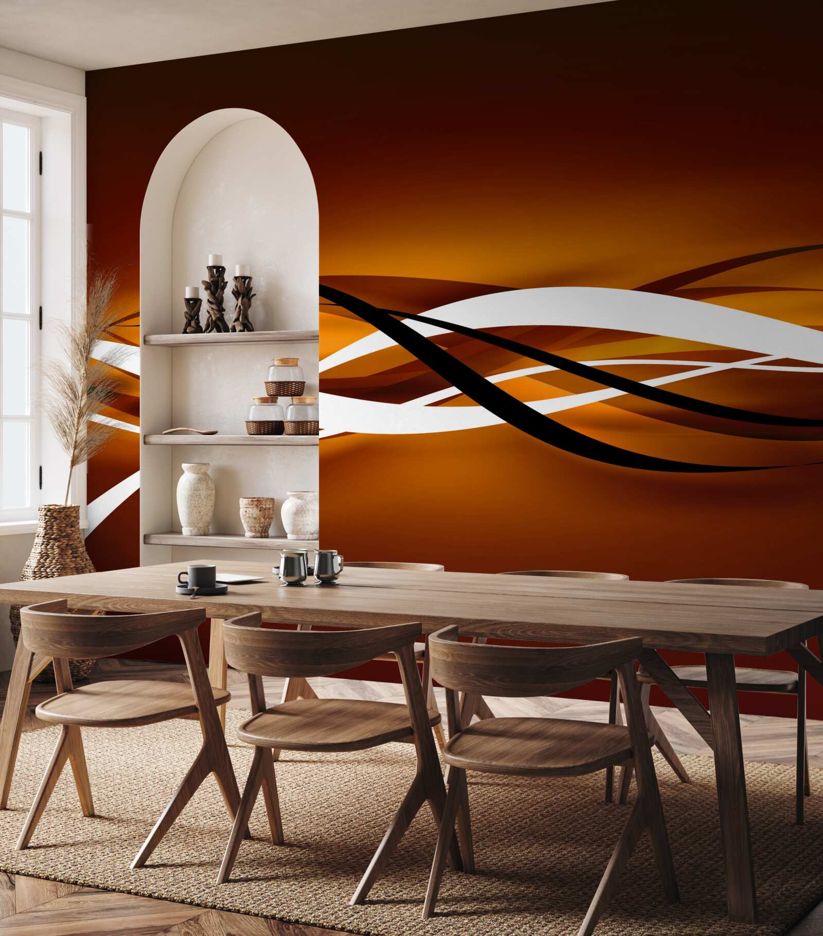 Papier peint des pistes de bronze à perte de vue