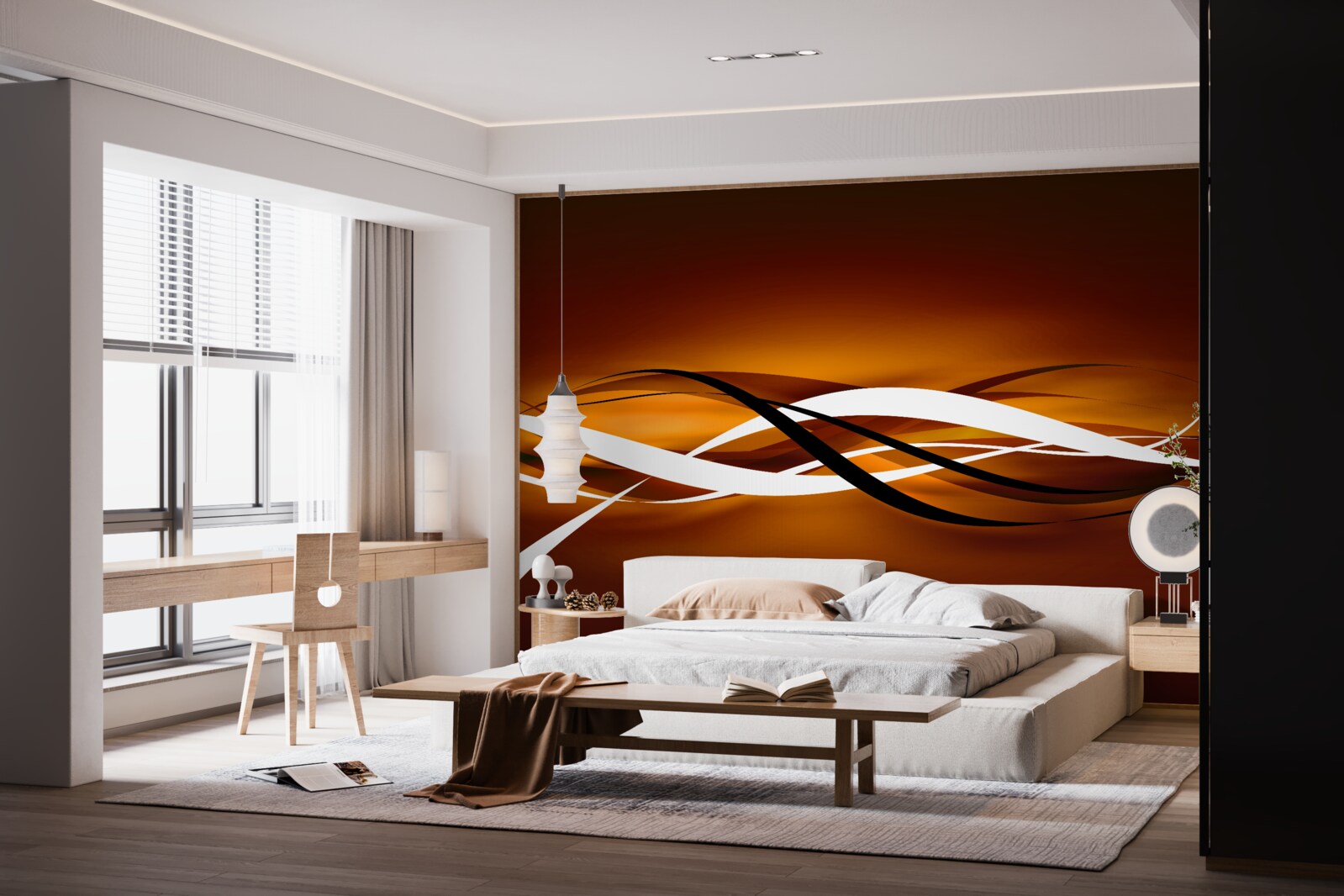 Papier peint des pistes de bronze à perte de vue