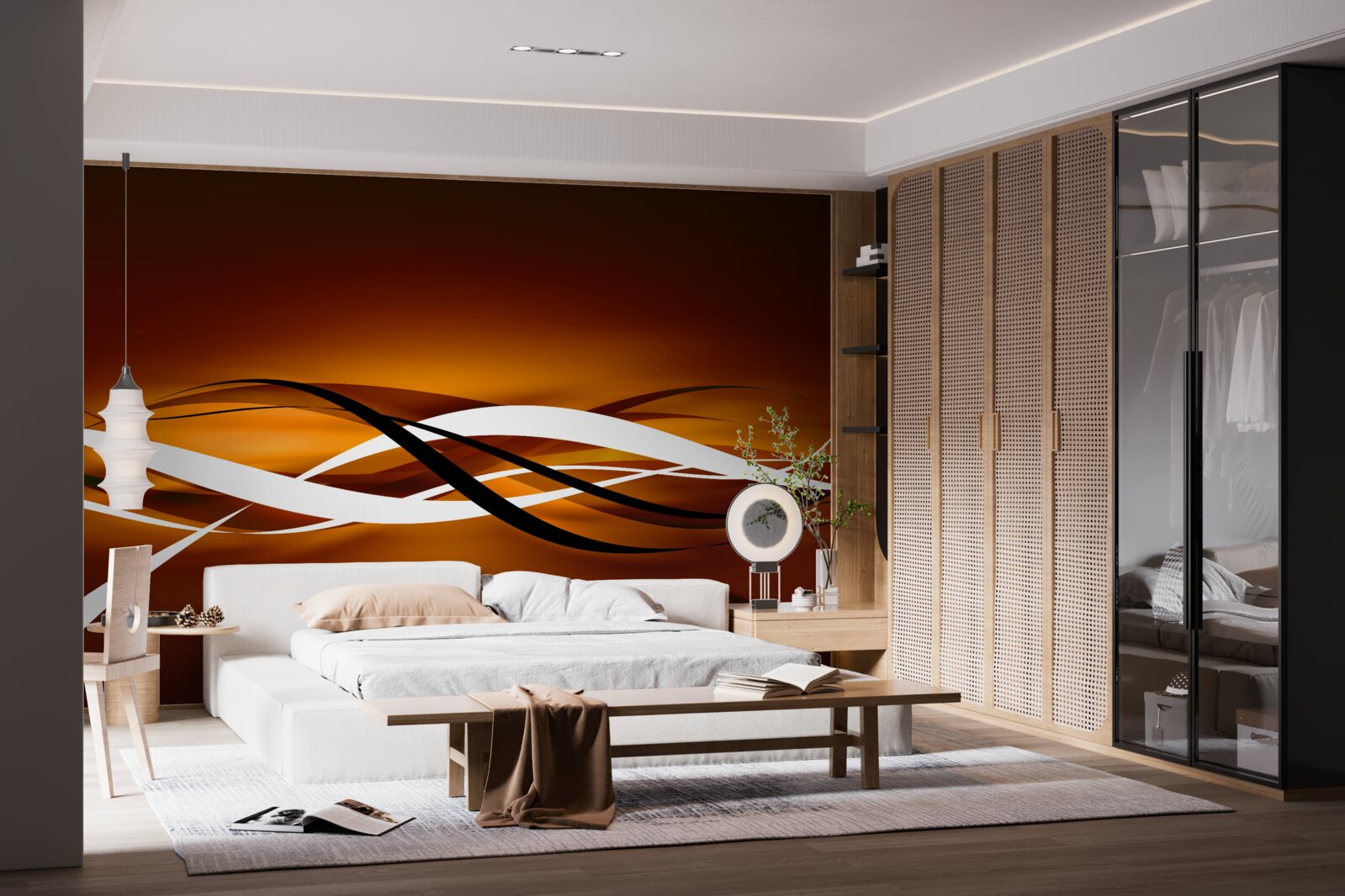 Papier peint des pistes de bronze à perte de vue