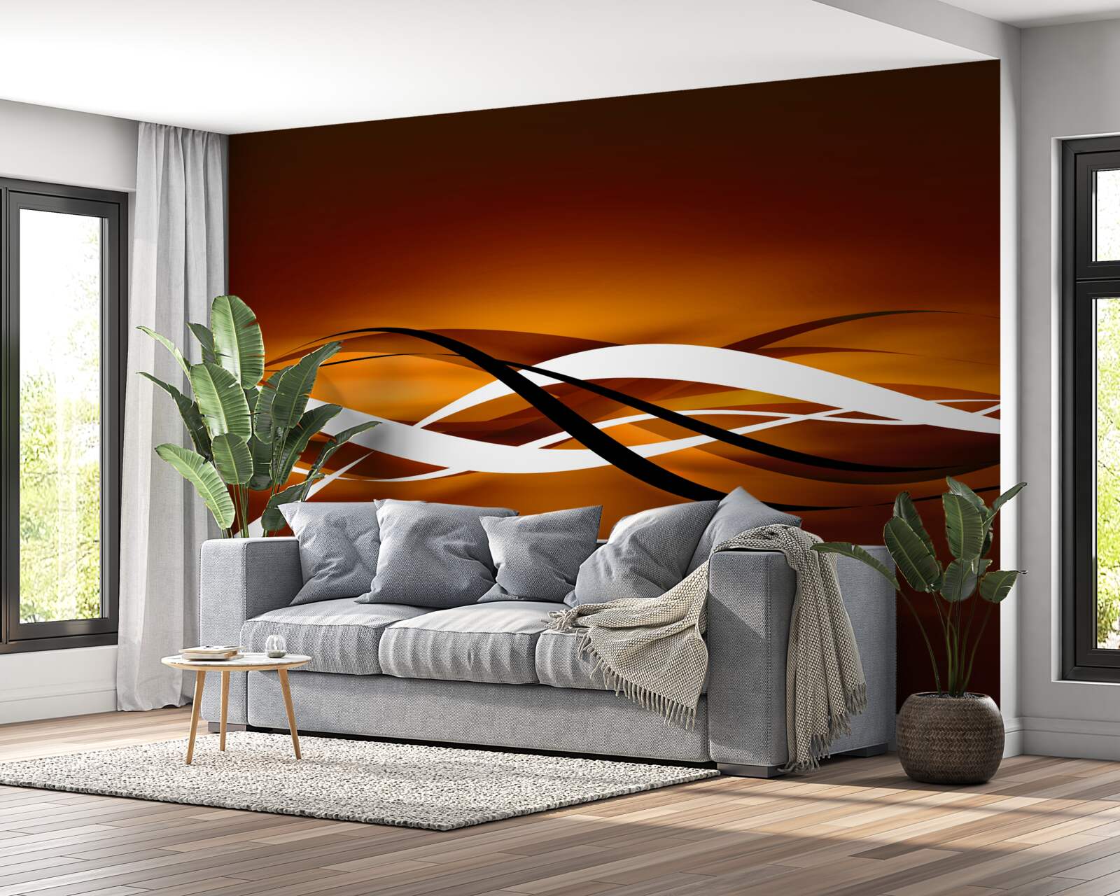 Papier peint des pistes de bronze à perte de vue