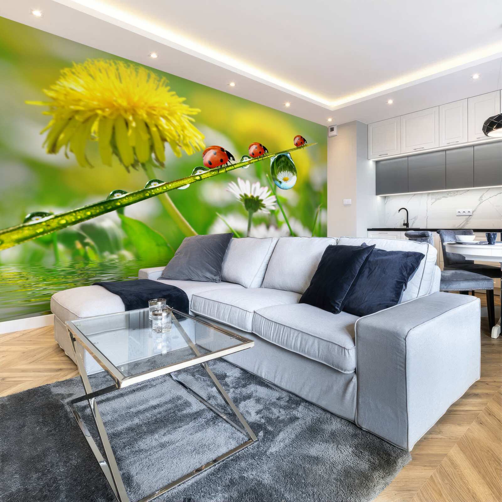 Papier peint marguerites