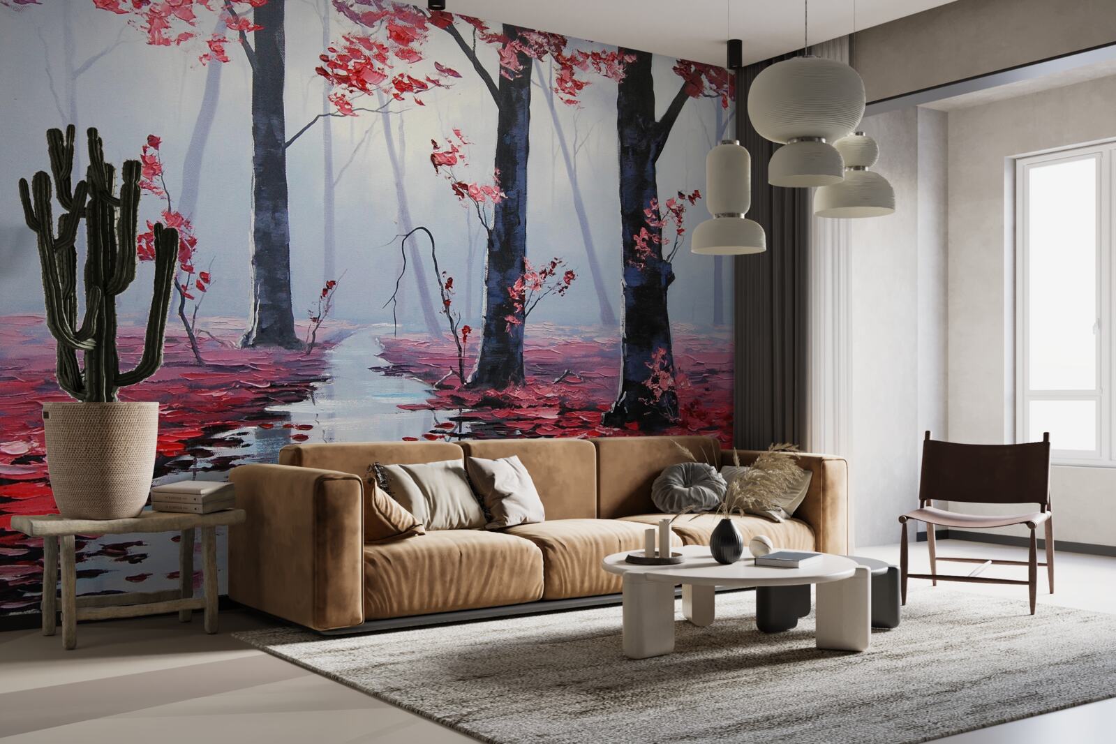 Papier peint reflet des feuilles d'automne dans l'eau