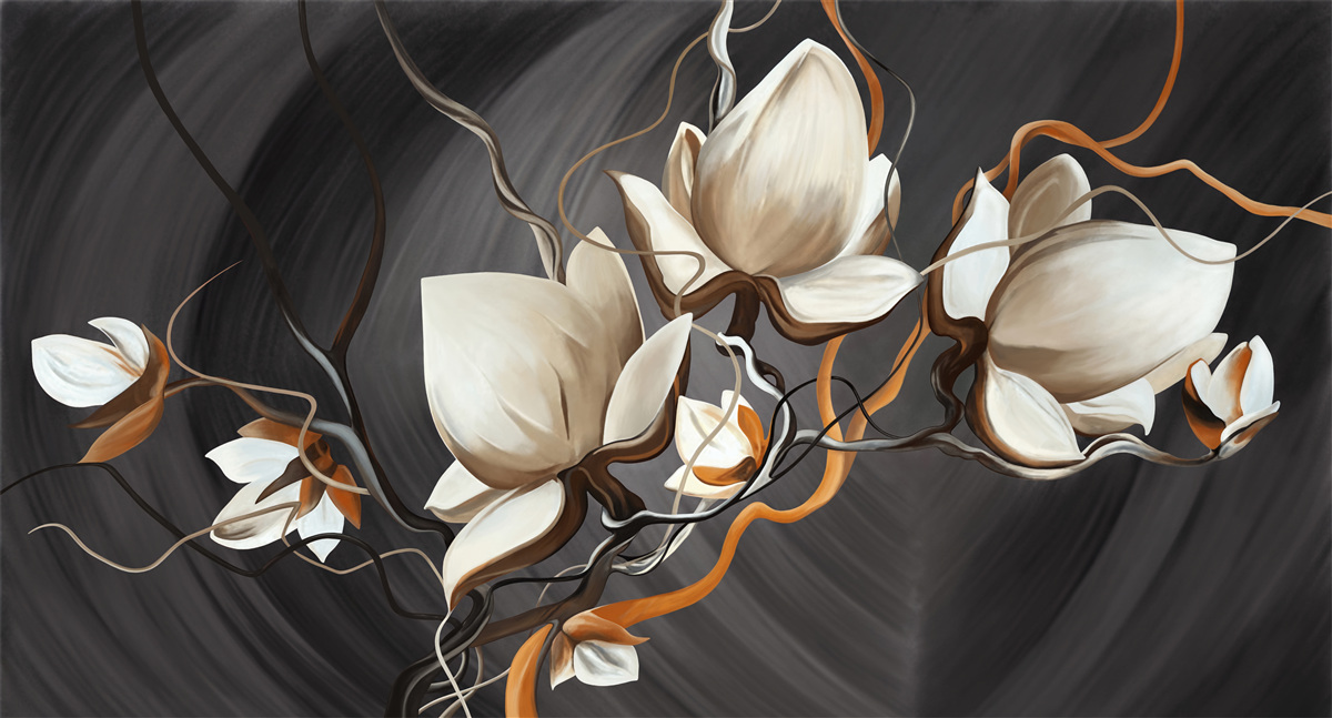 Papier peint ouvrir un magnolia blanc comme neige