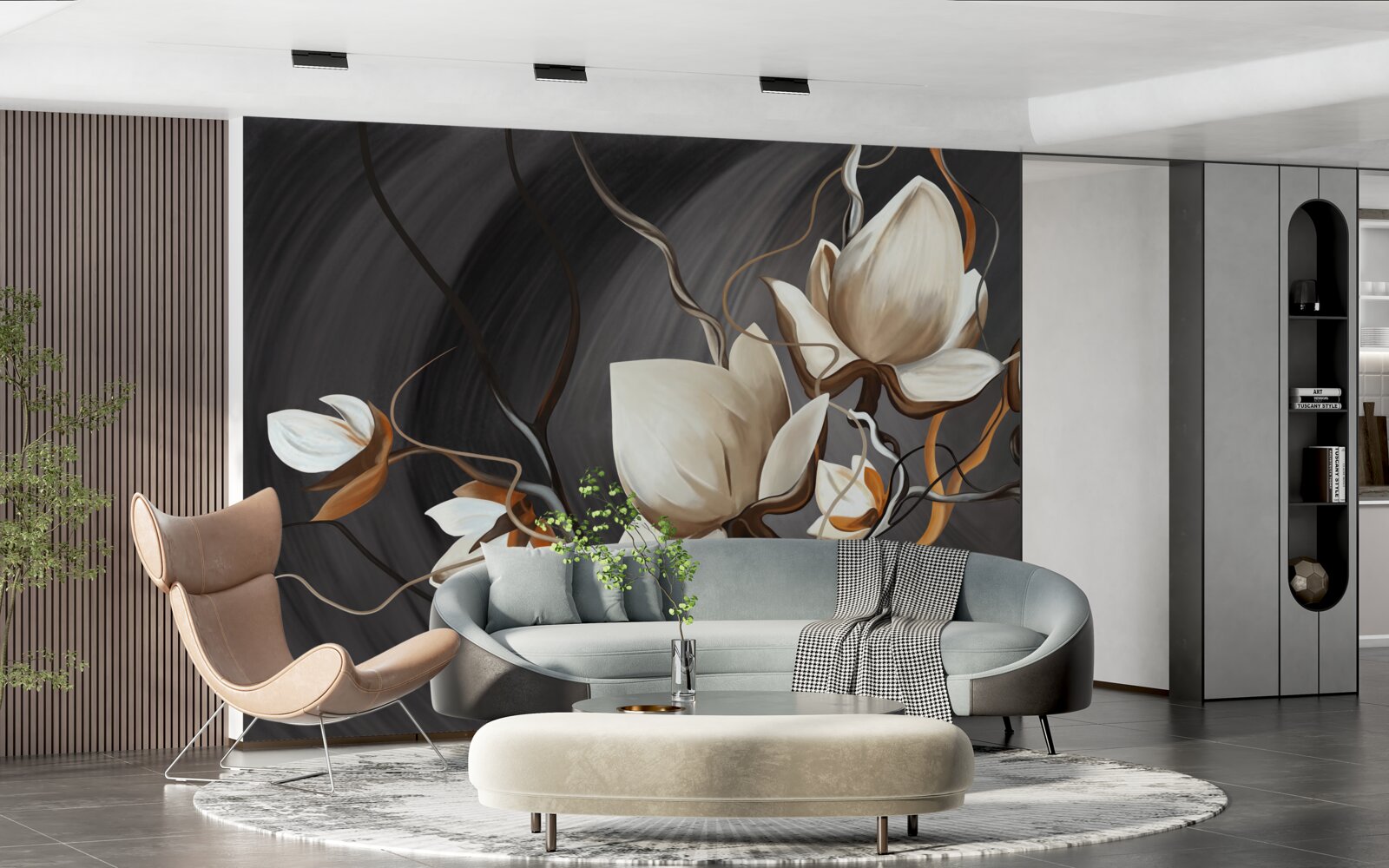 Papier peint ouvrir un magnolia blanc comme neige