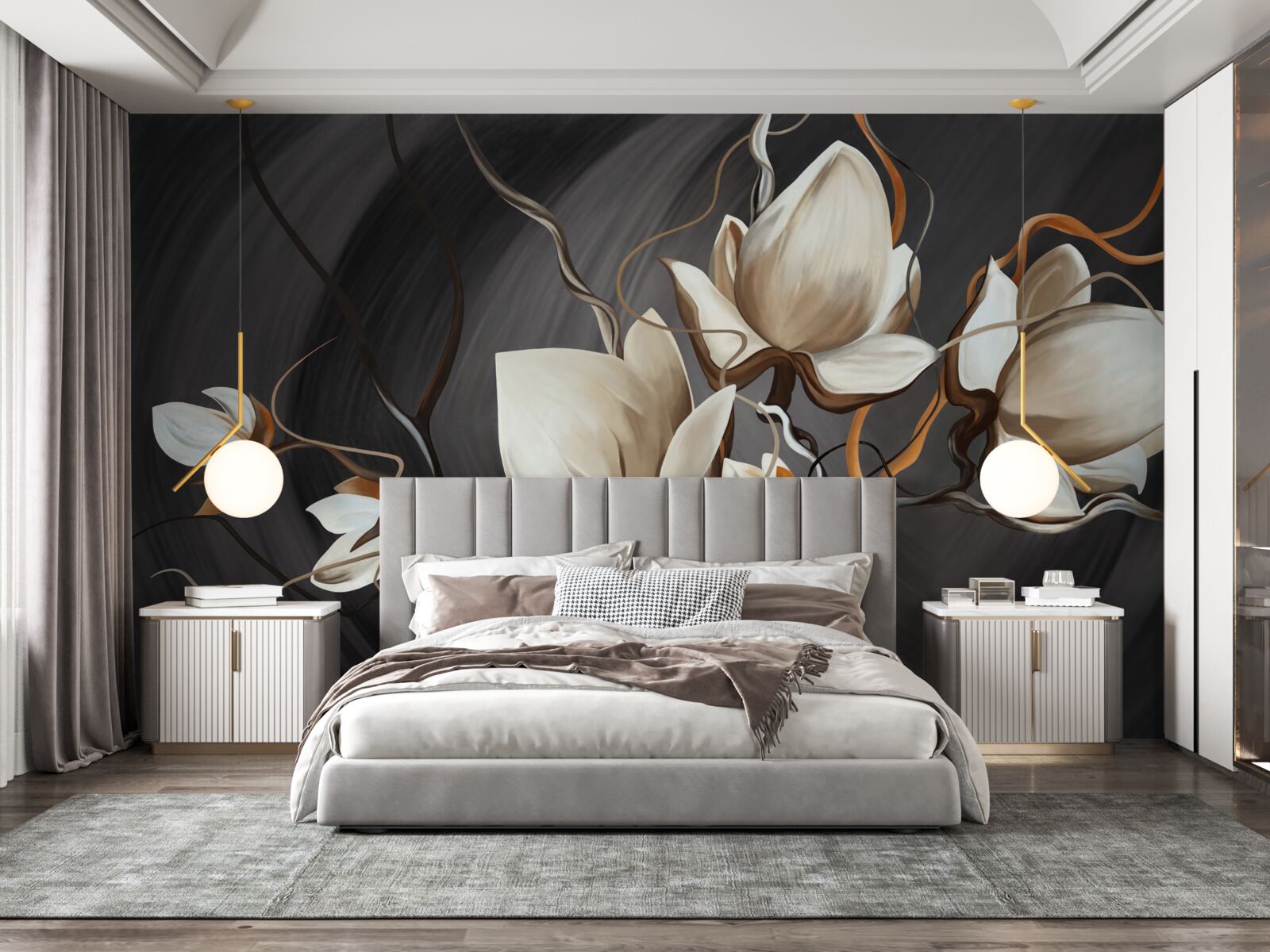 Papier peint ouvrir un magnolia blanc comme neige