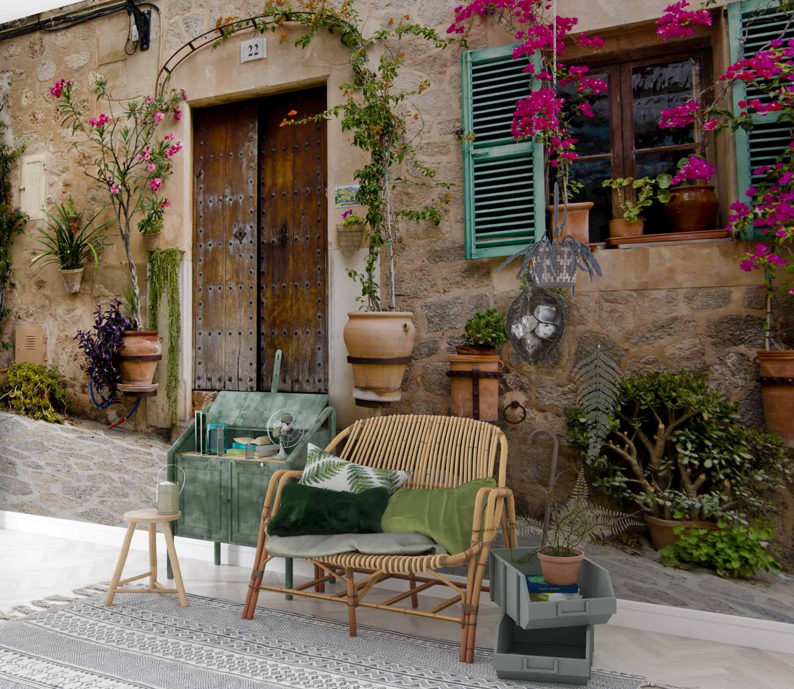 Papier peint usine historique plate