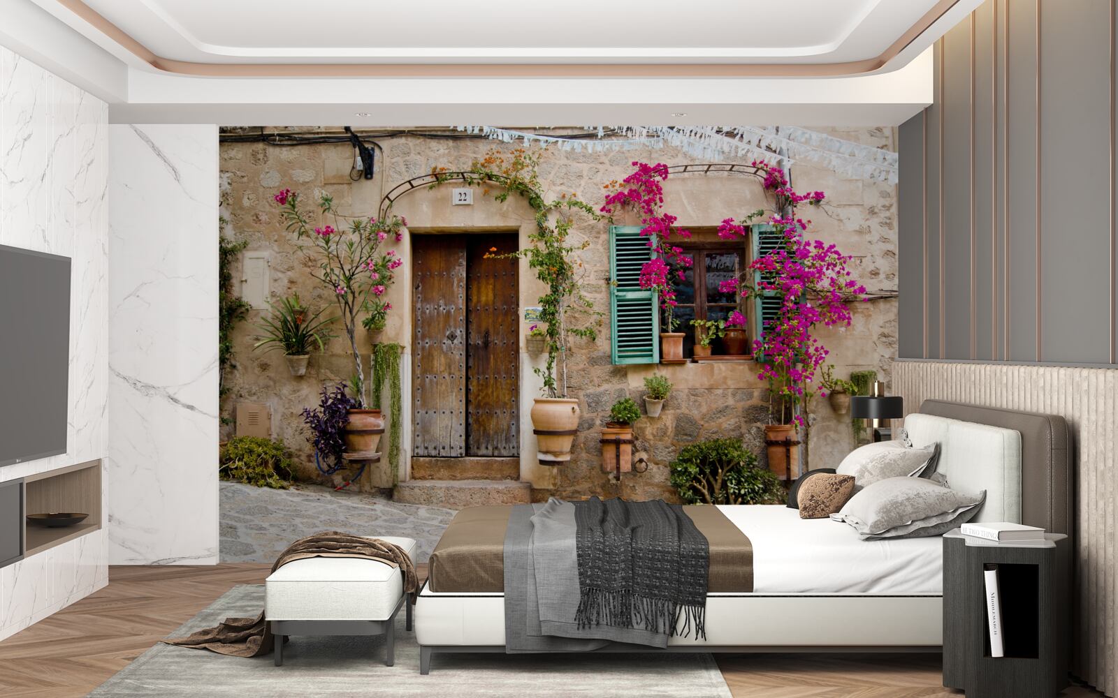 Papier peint usine historique plate