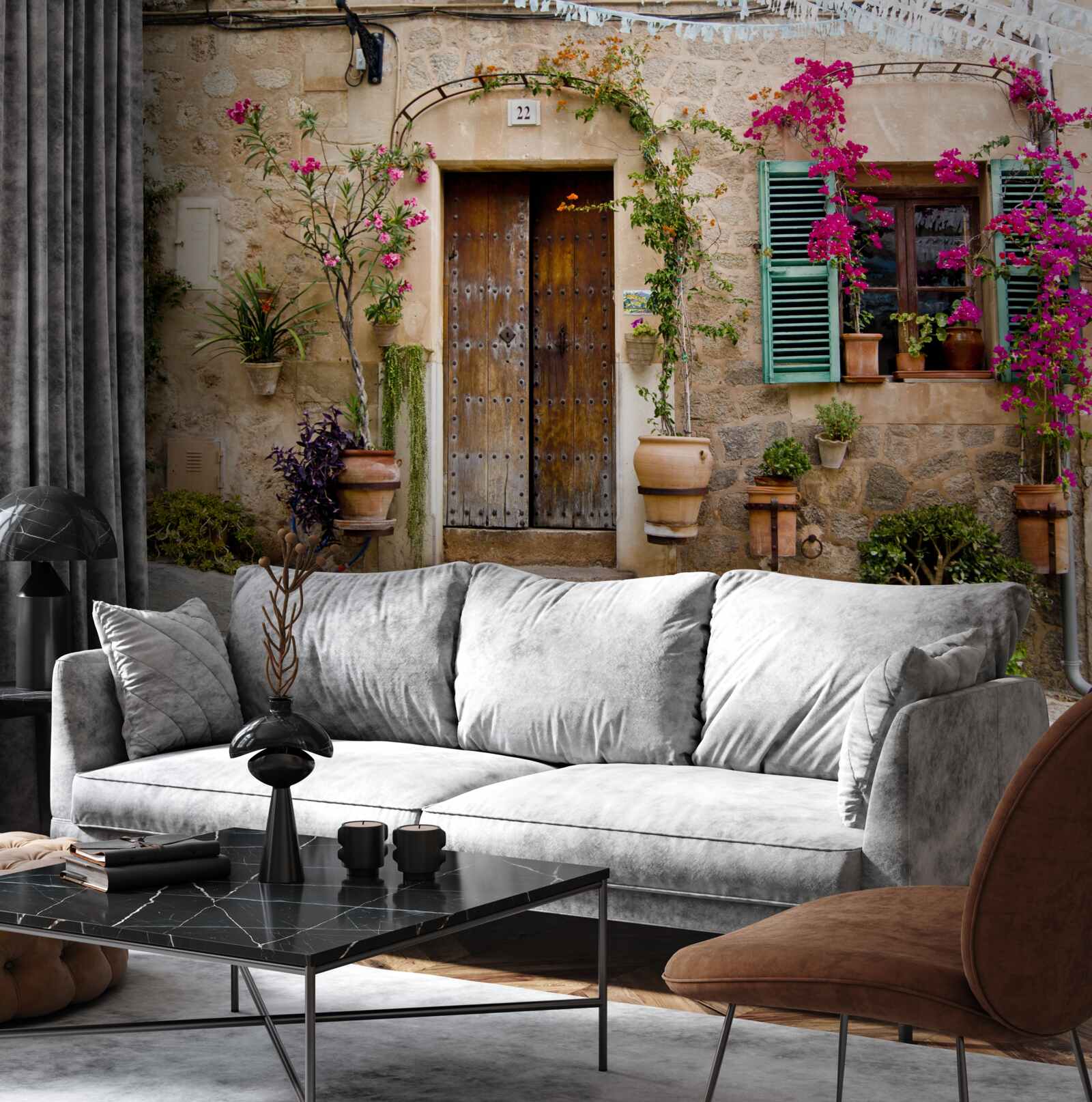 Papier peint usine historique plate