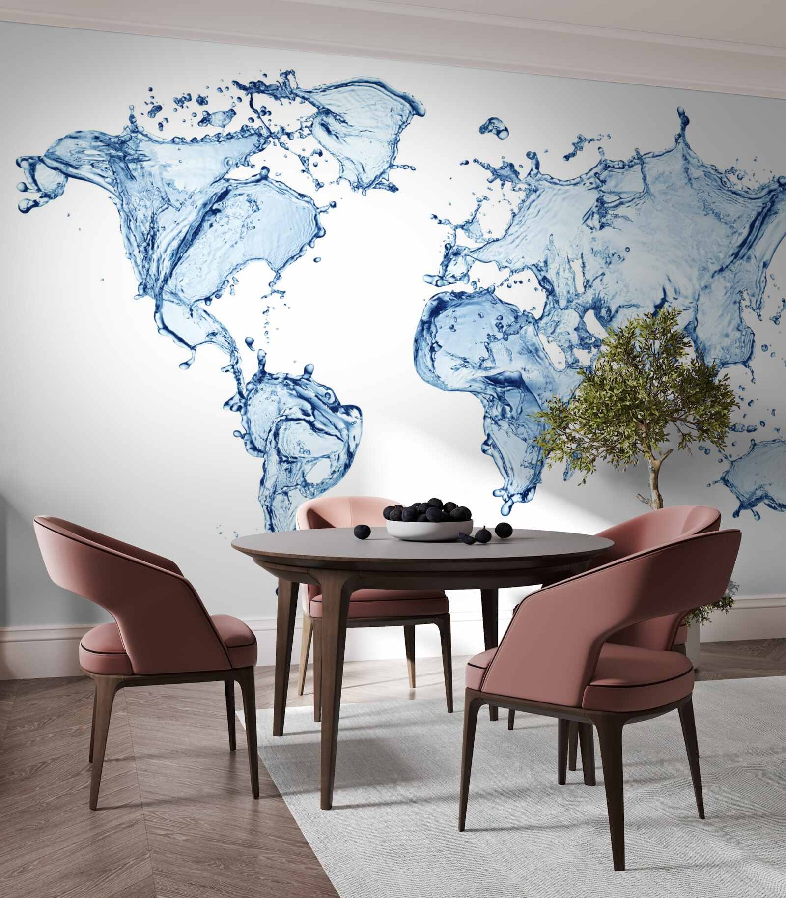 Papier peint atlas du monde formé d'eau