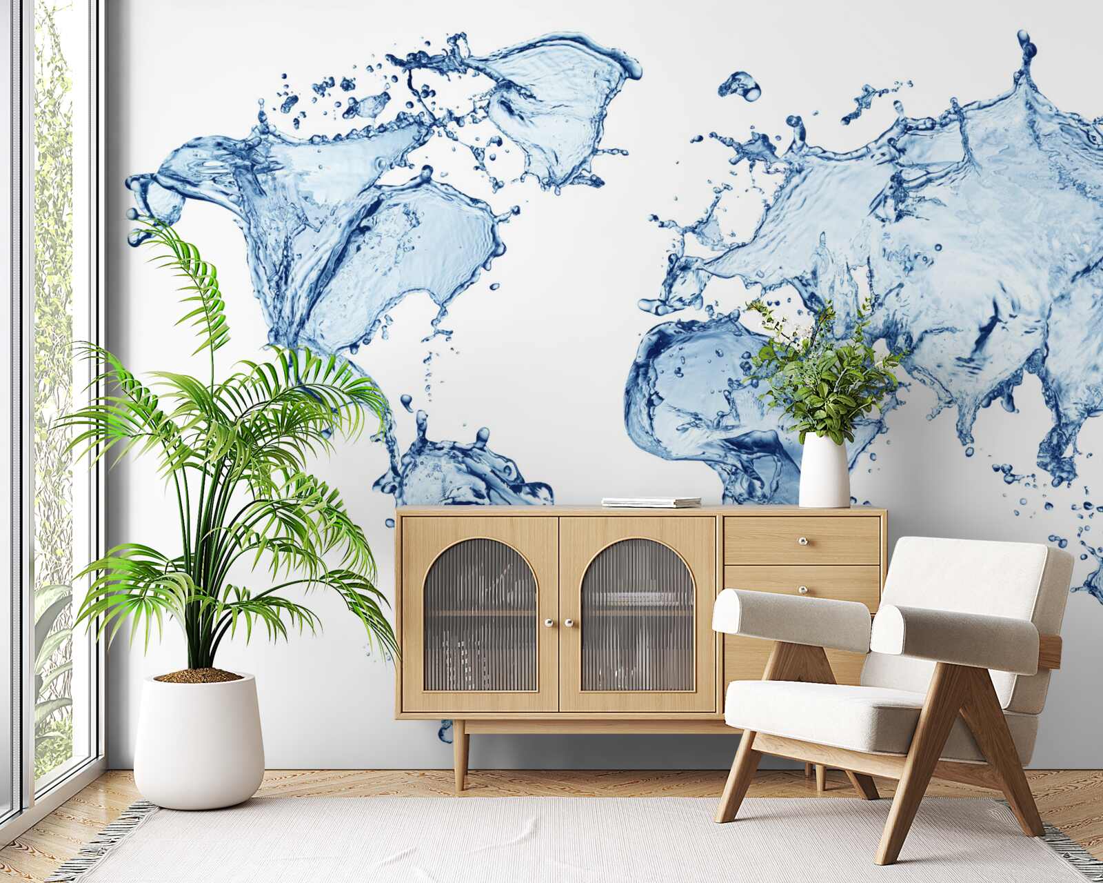 Papier peint atlas du monde formé d'eau