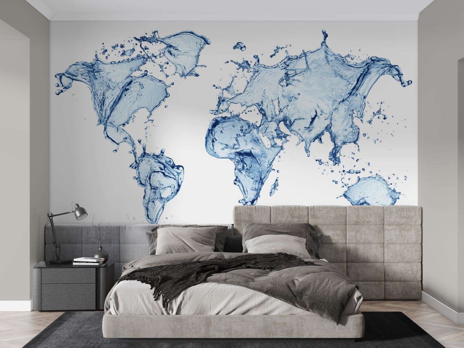 Papier peint atlas du monde formé d'eau