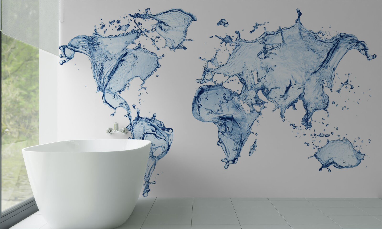 Papier peint atlas du monde formé d'eau