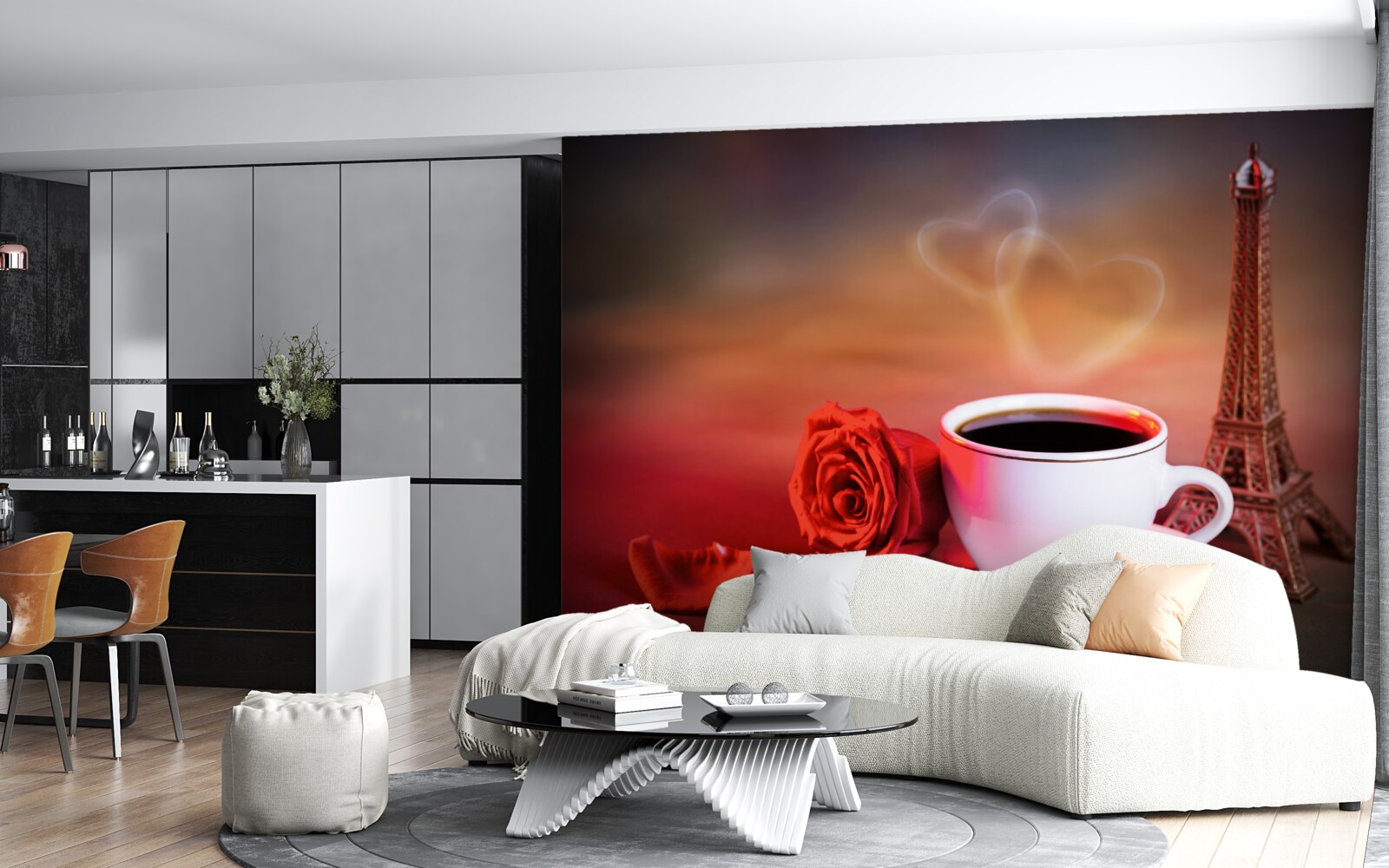 Papier peint le romantisme du matin français