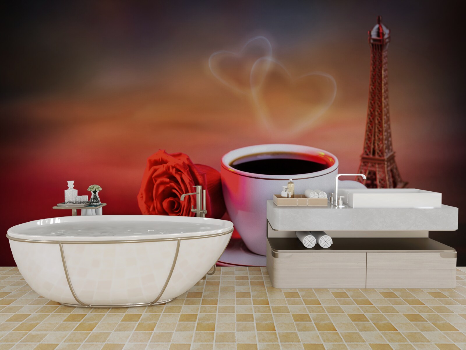 Papier peint le romantisme du matin français