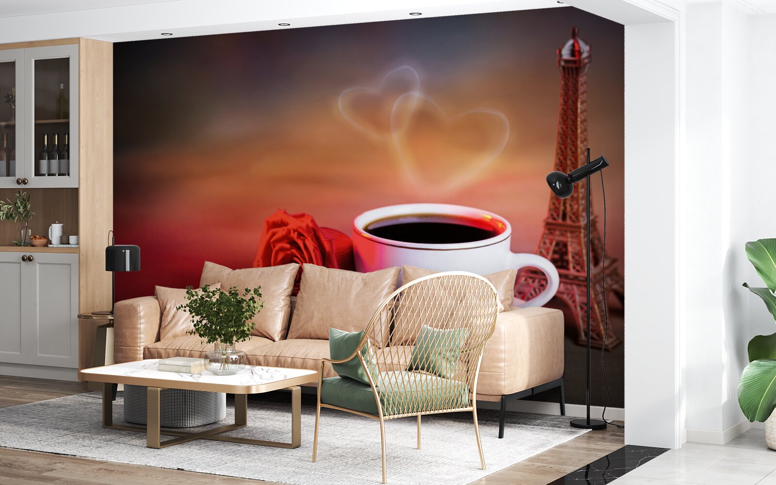 Papier peint le romantisme du matin français