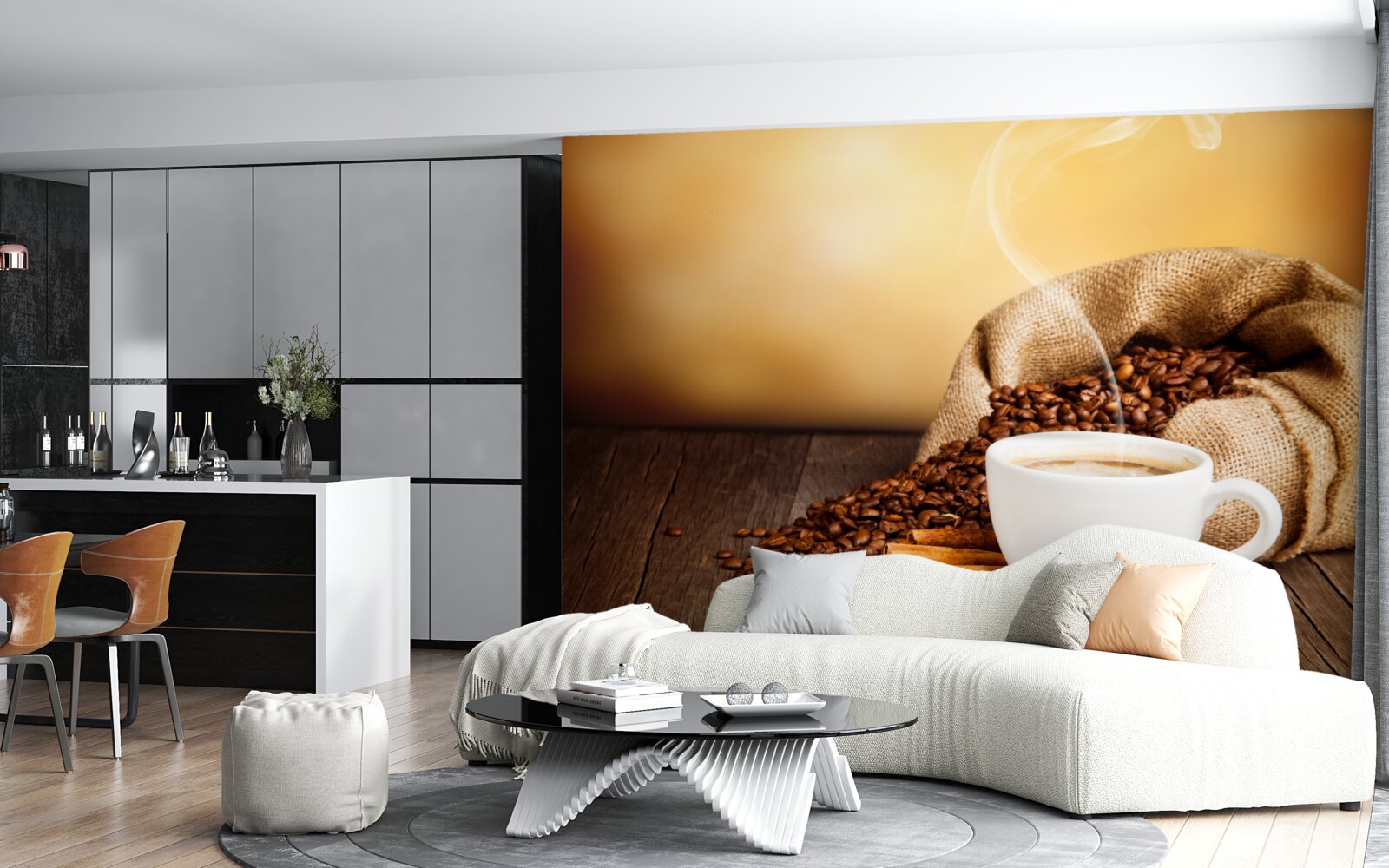 Papier peint une tasse de café énergisant et aromatique