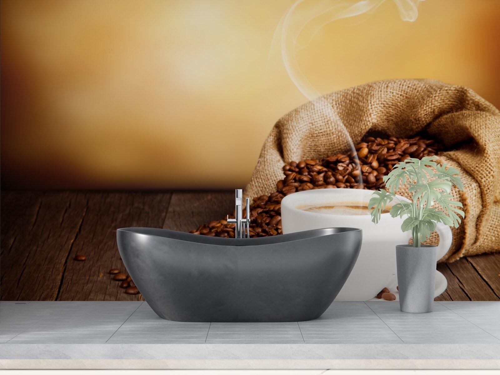 Papier peint une tasse de café énergisant et aromatique