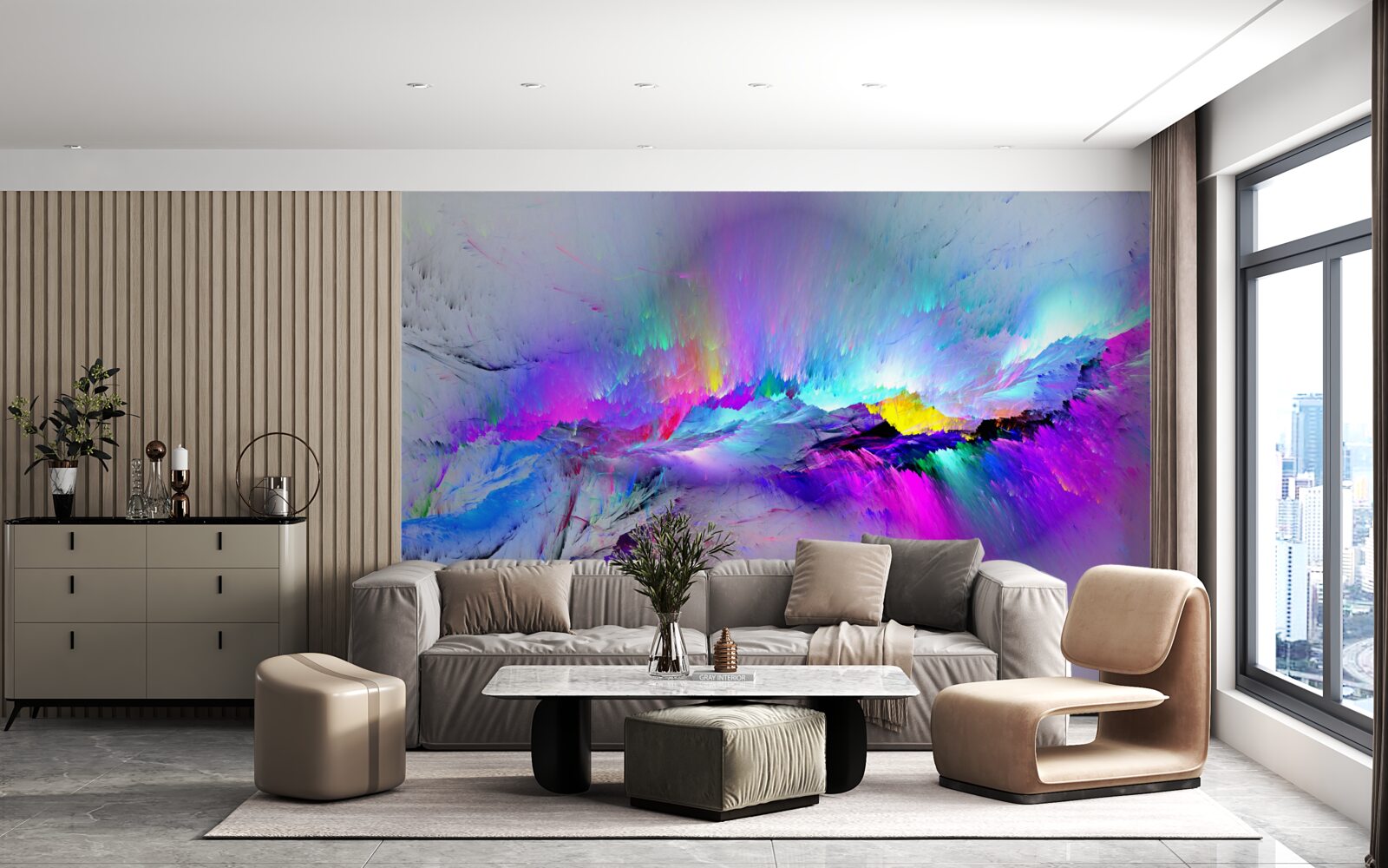 Papier peint aurores boréales au pôle sud