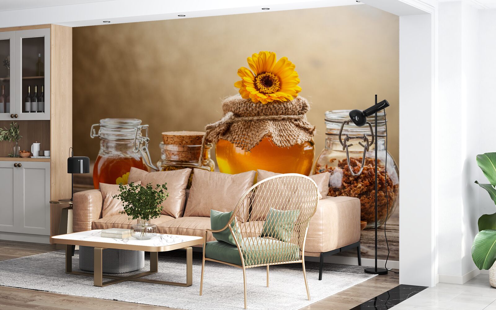 Papier peint de délicieux produits apicoles