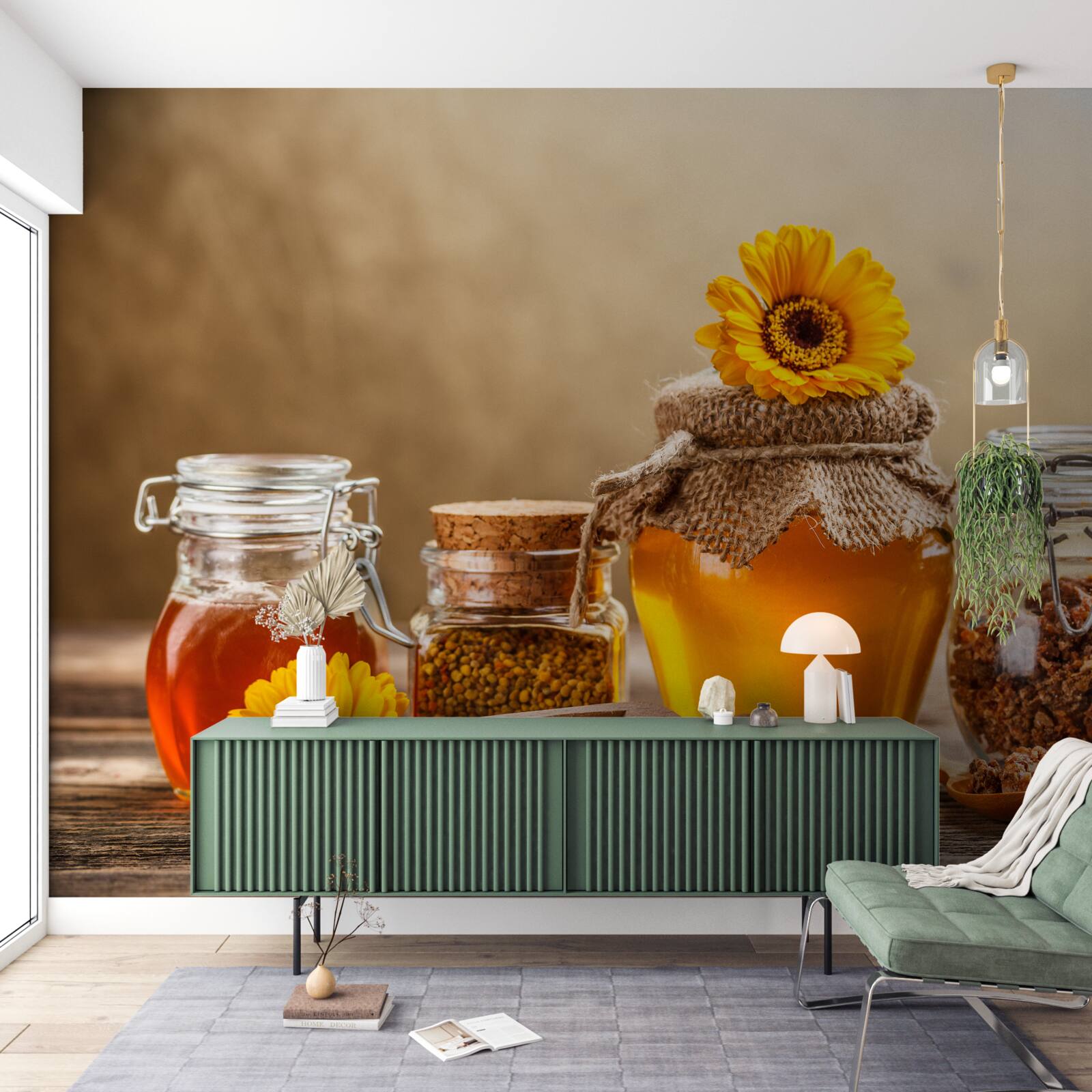 Papier peint de délicieux produits apicoles