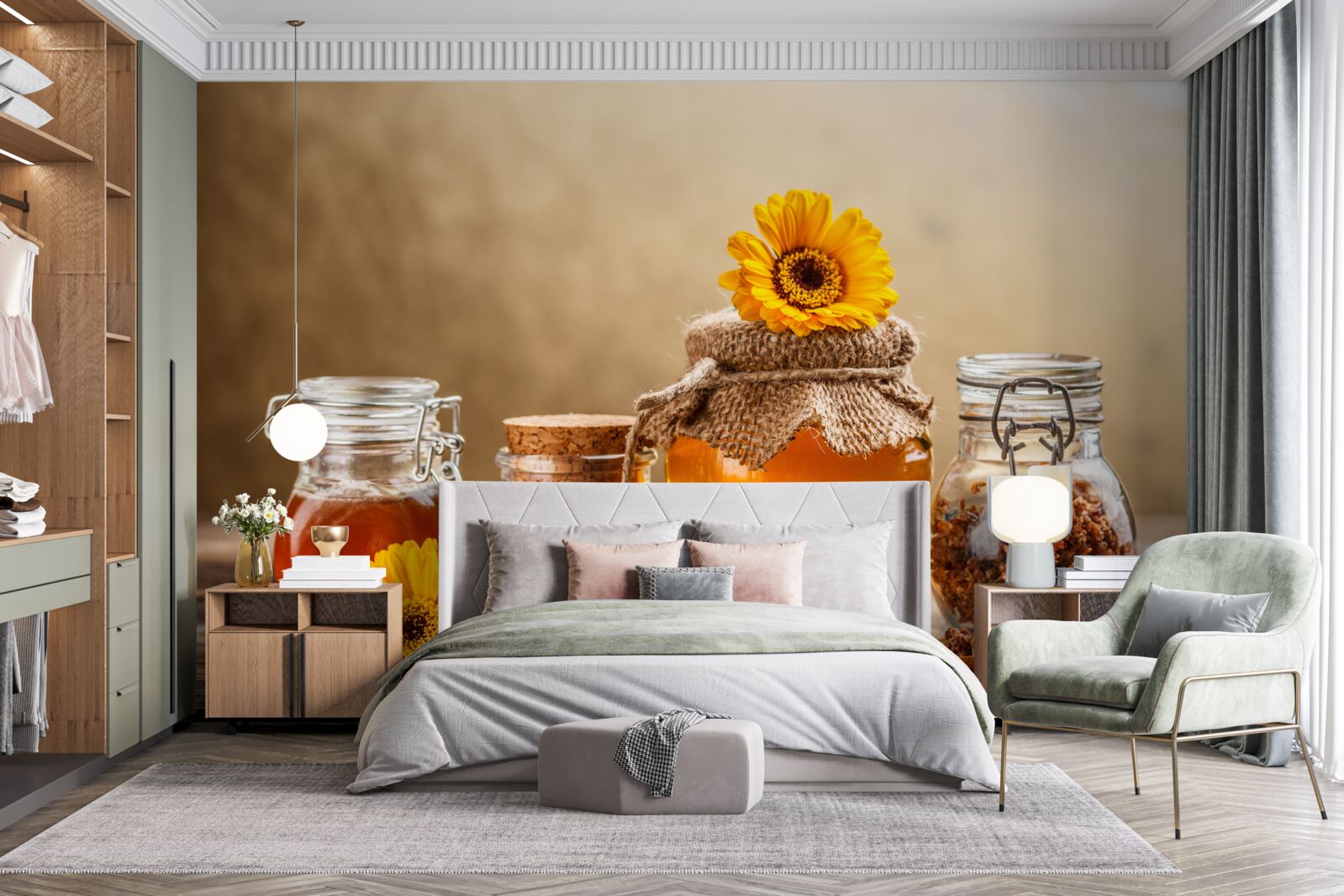 Papier peint de délicieux produits apicoles