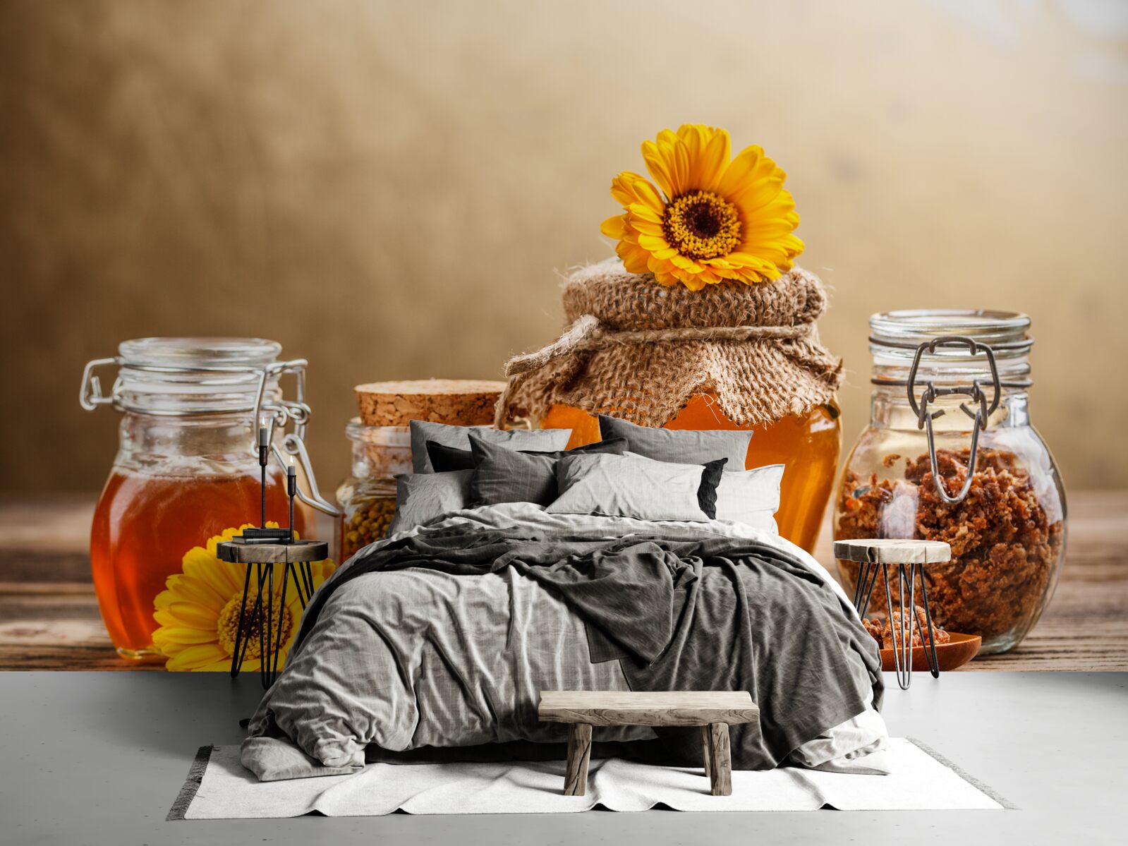 Papier peint de délicieux produits apicoles