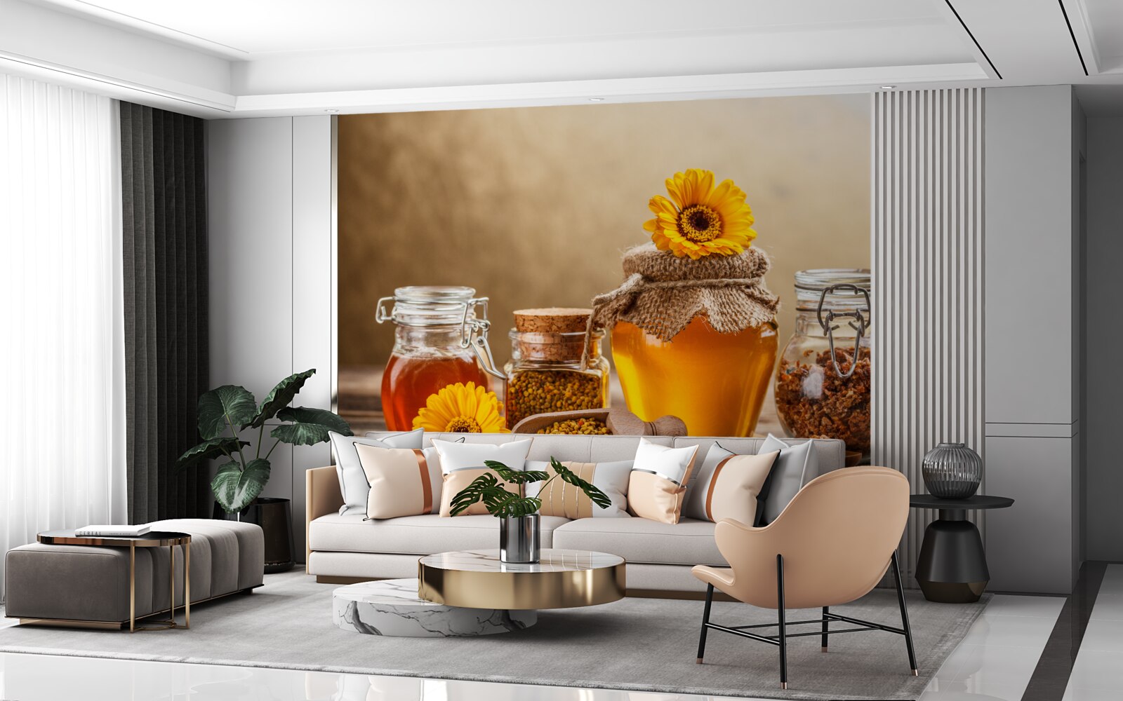 Papier peint de délicieux produits apicoles