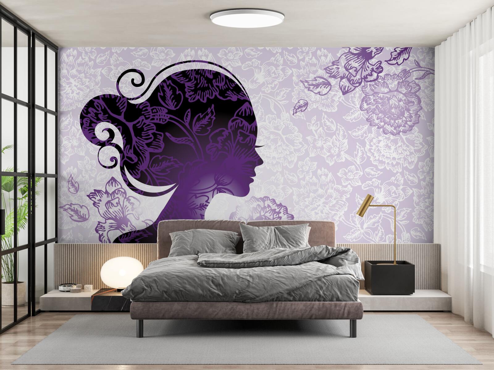 Papier peint l'image de la jeune fille est ambiguë