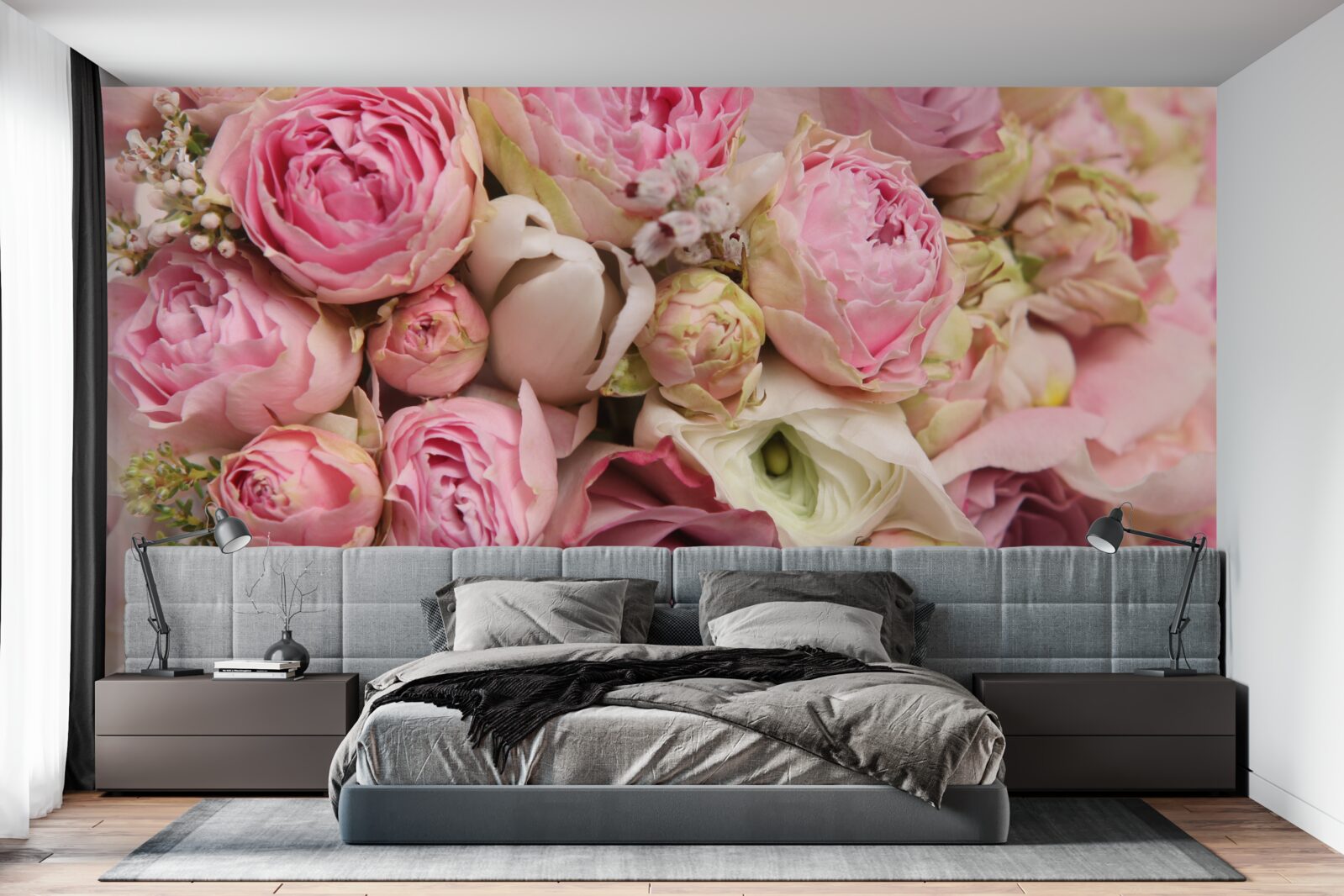 Papier peint un bouquet de fleurs délicat avec une touche de romantisme